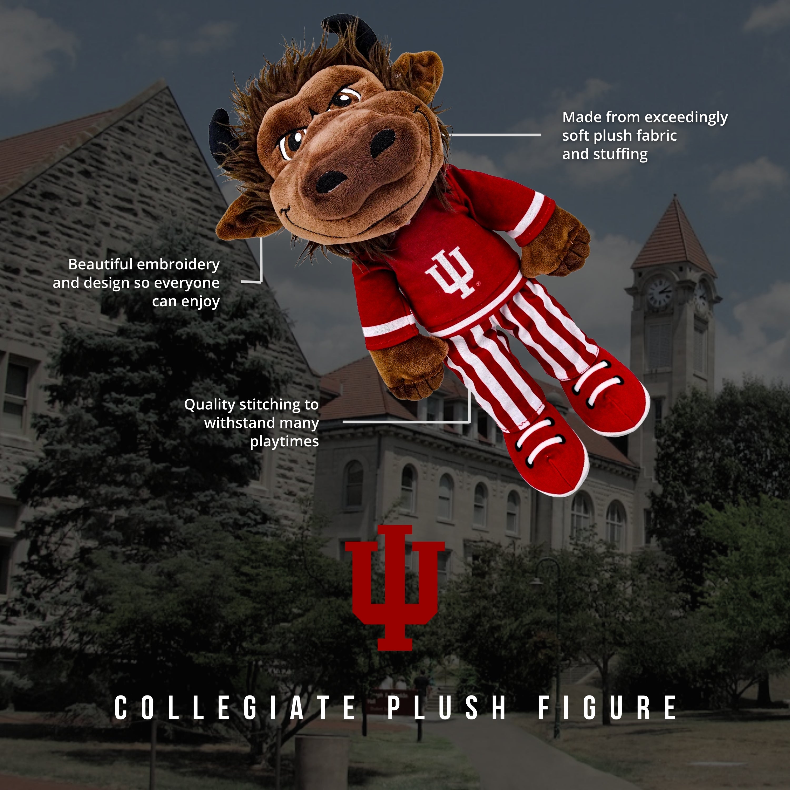 Indiana University Hoosier The Bison 14 Inch Rag Doll