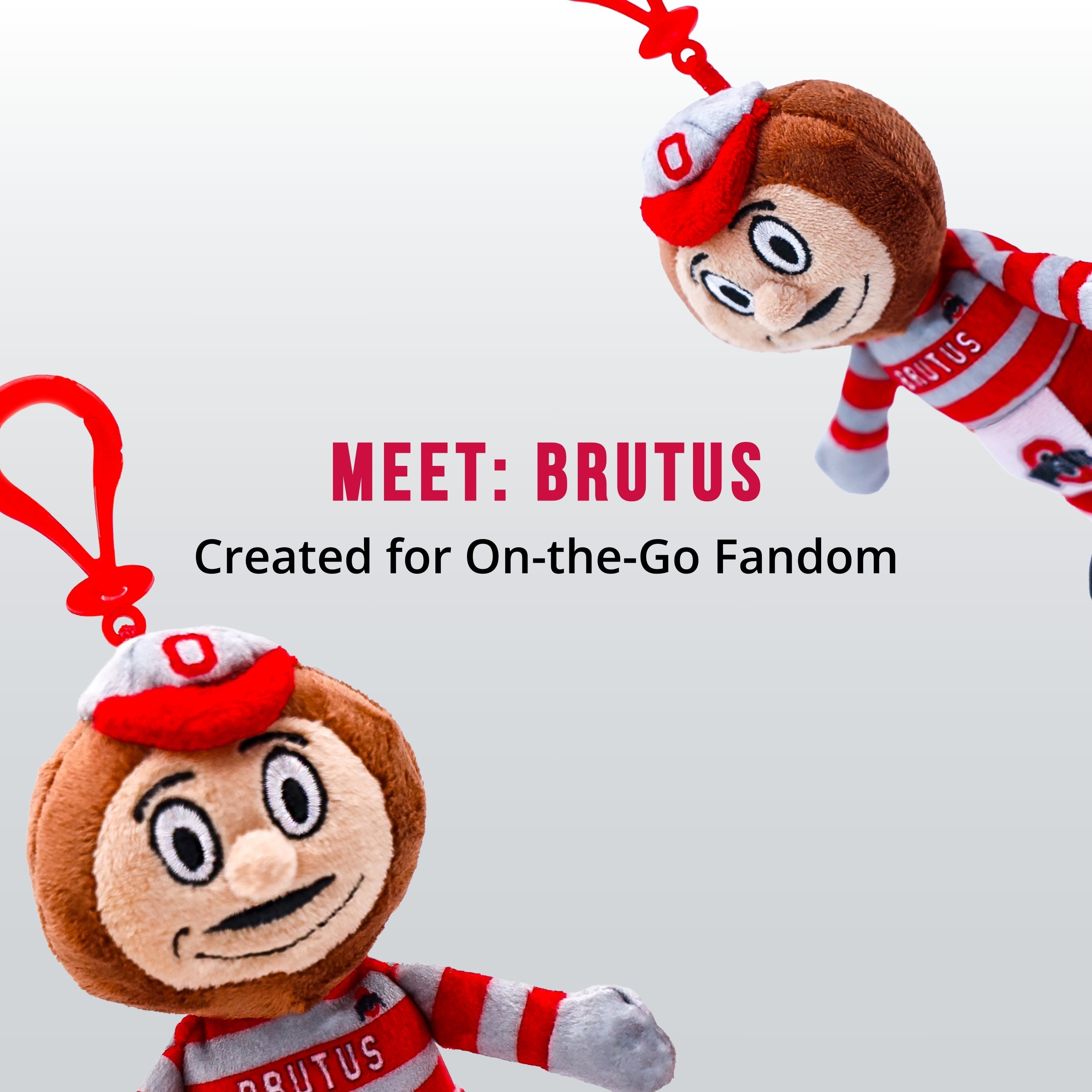 Ohio State Buckeyes Brutus Bag Clip β Plush Brutus Buckeye Keychain