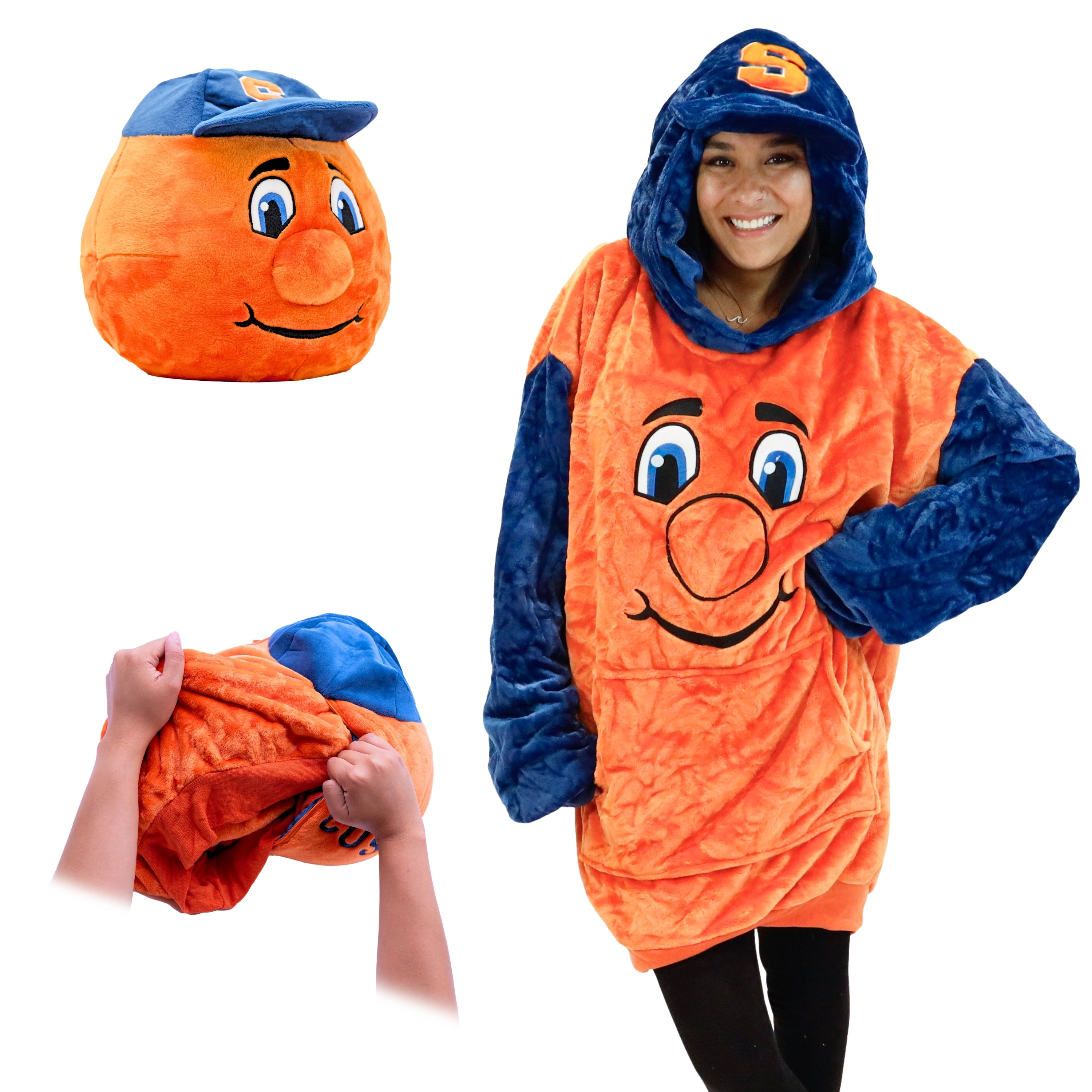 Syracuse University Otto the Orange Snugible | Blanket Hoodie & Pillow