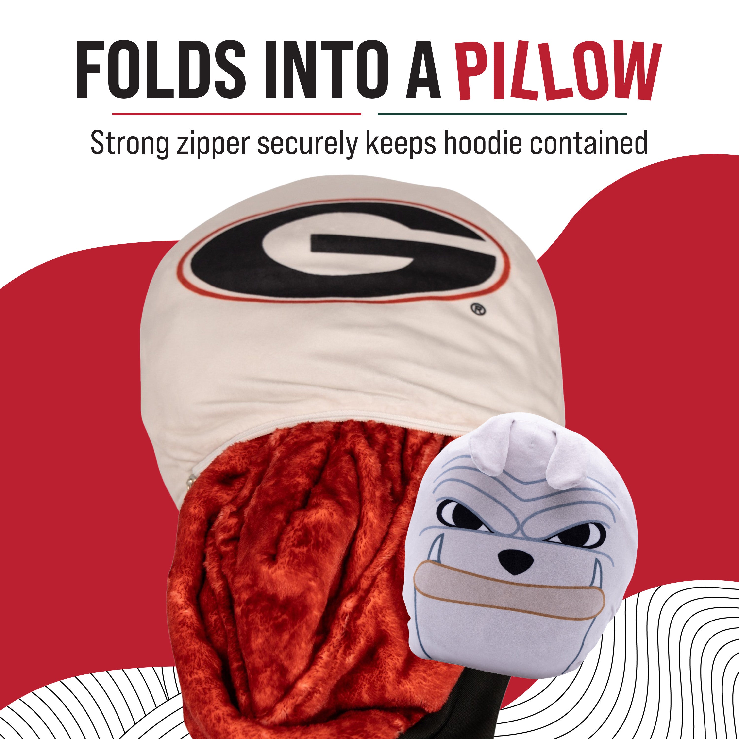 University of Georgia Bulldog Snugible | Blanket Hoodie & Pillow