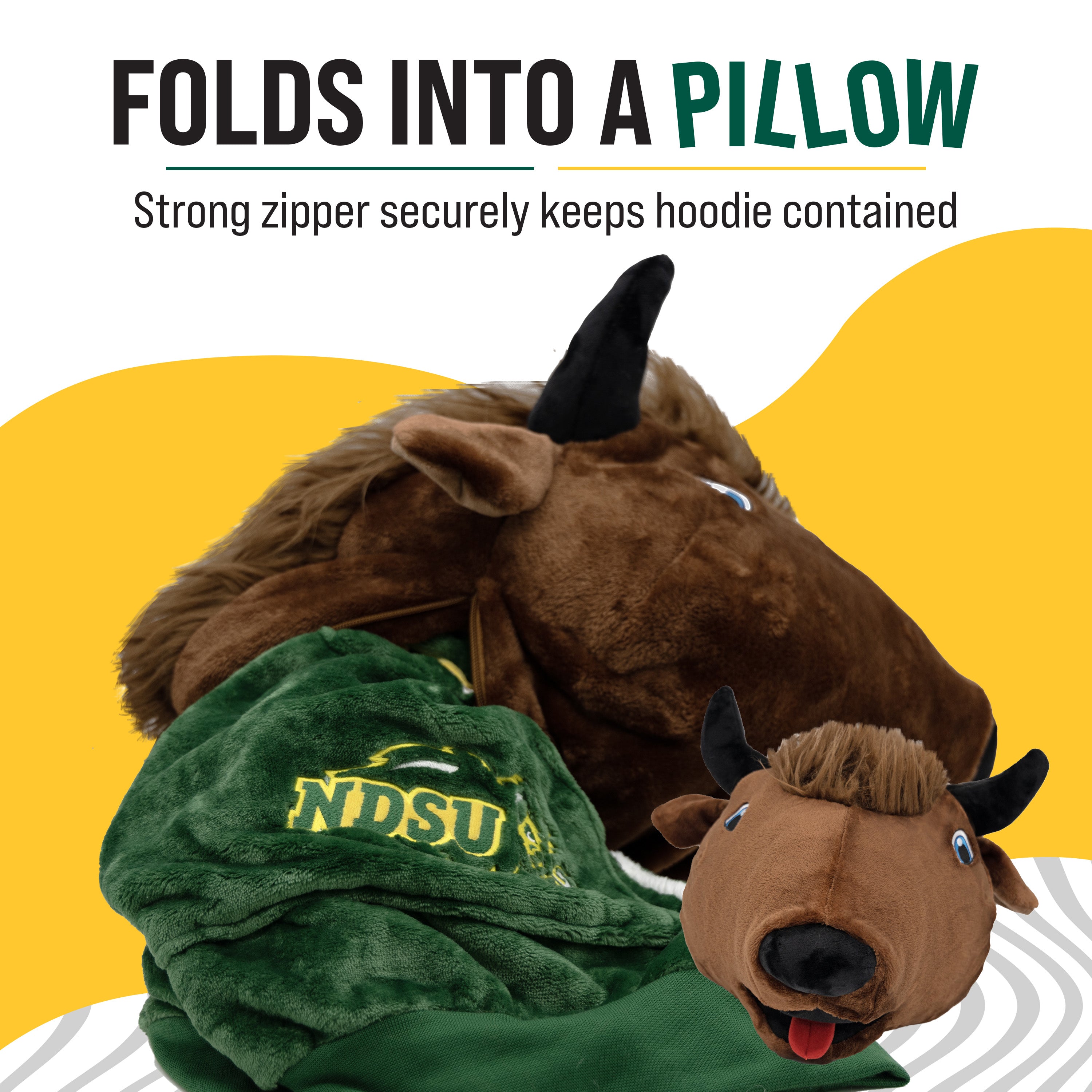 North Dakota State University Bison Snugible | Blanket Hoodie & Pillow