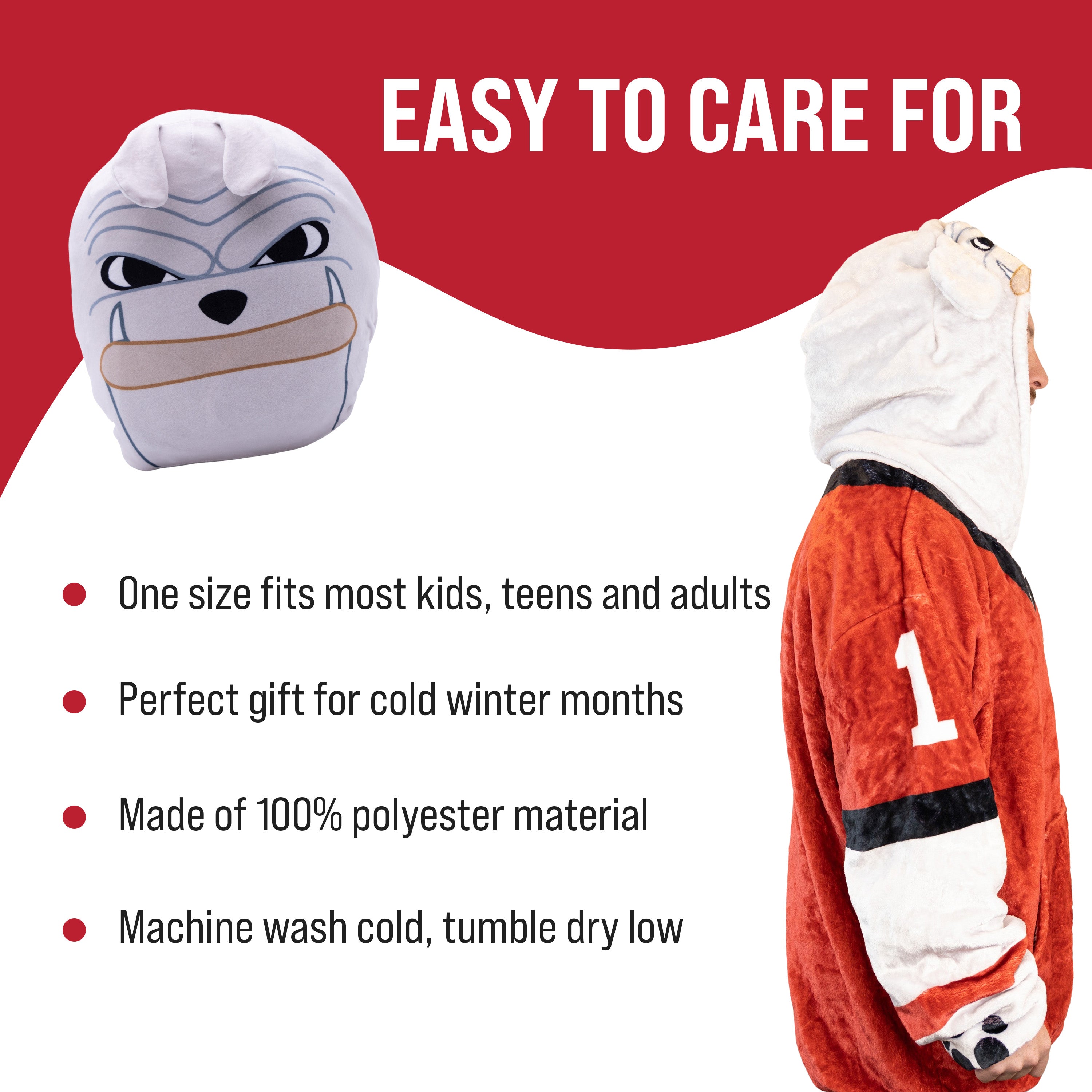 University of Georgia Bulldog Snugible | Blanket Hoodie & Pillow
