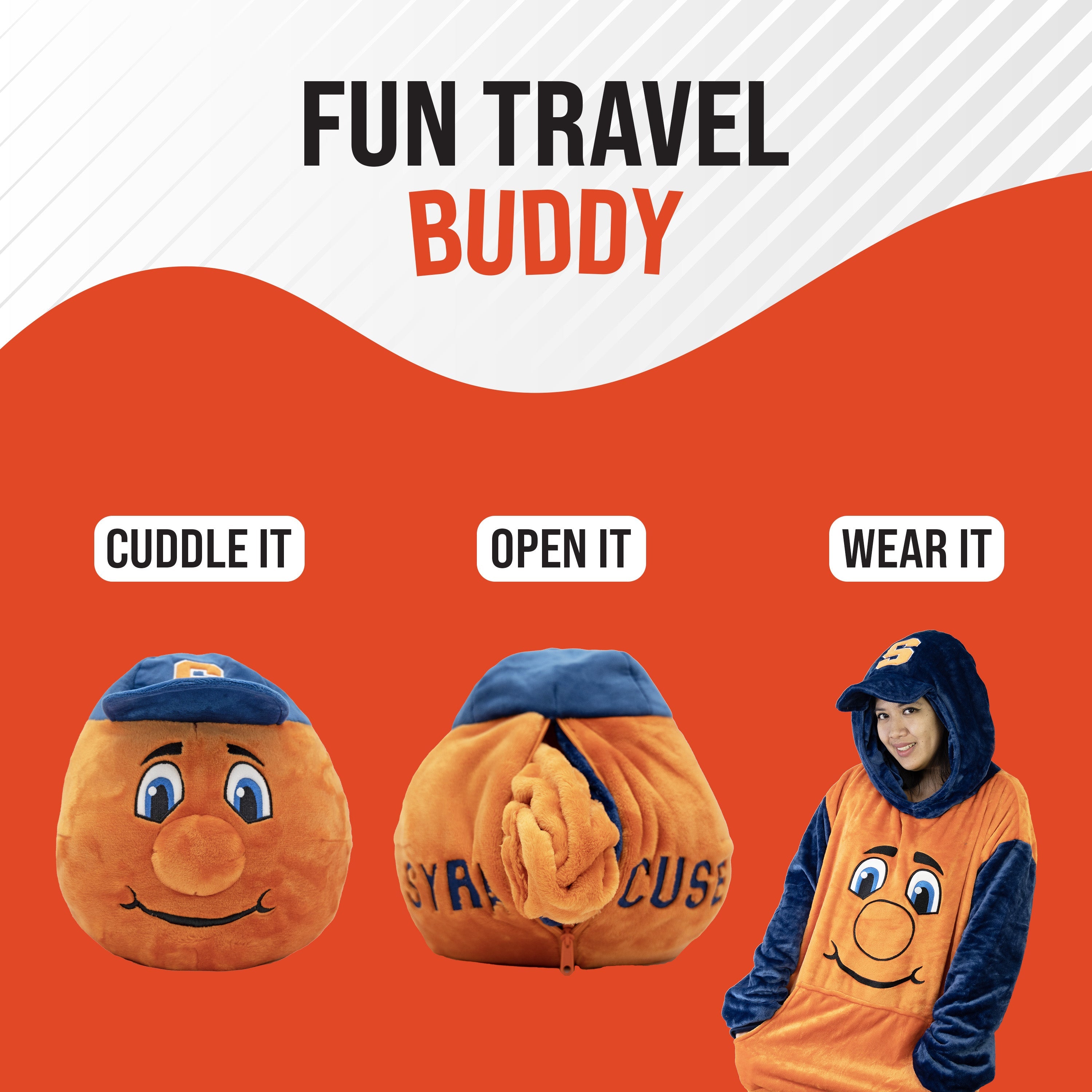 Syracuse University Otto the Orange Snugible | Blanket Hoodie & Pillow