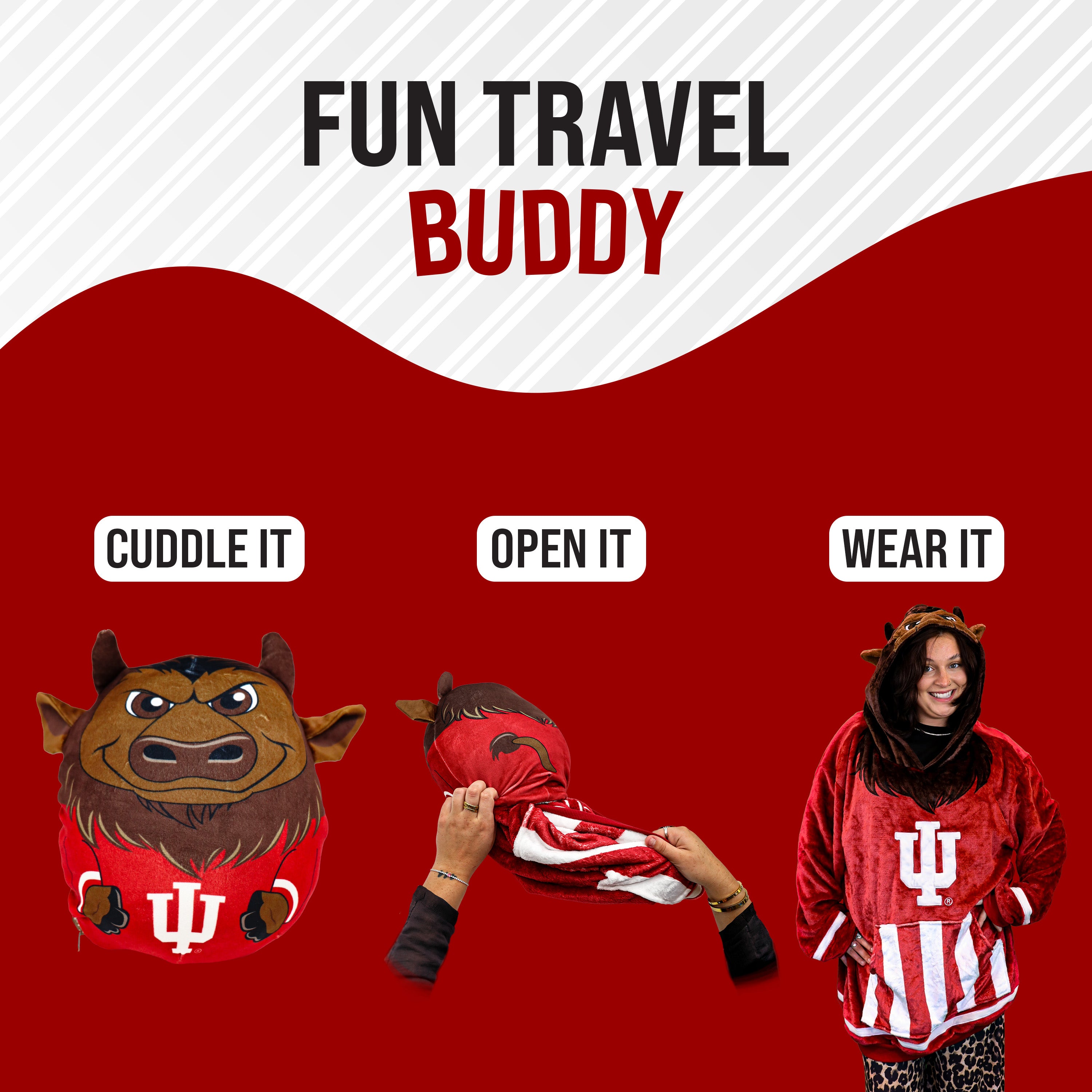 Indiana university mascot blanket hoodie
