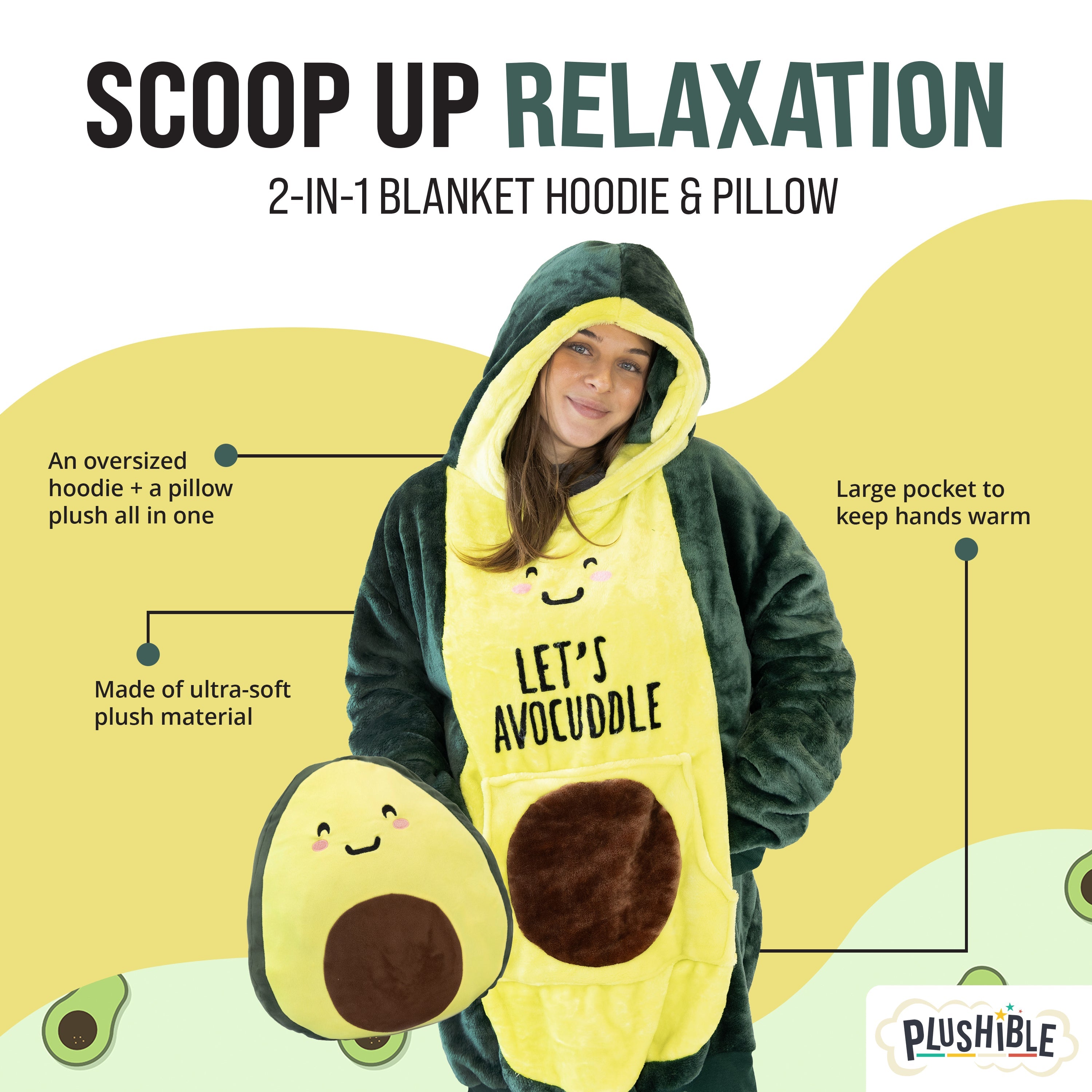 Avocado Snugible | Blanket Hoodie & Pillow
