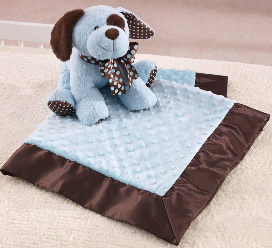 Blue Plushie Puppy and Blanket Set