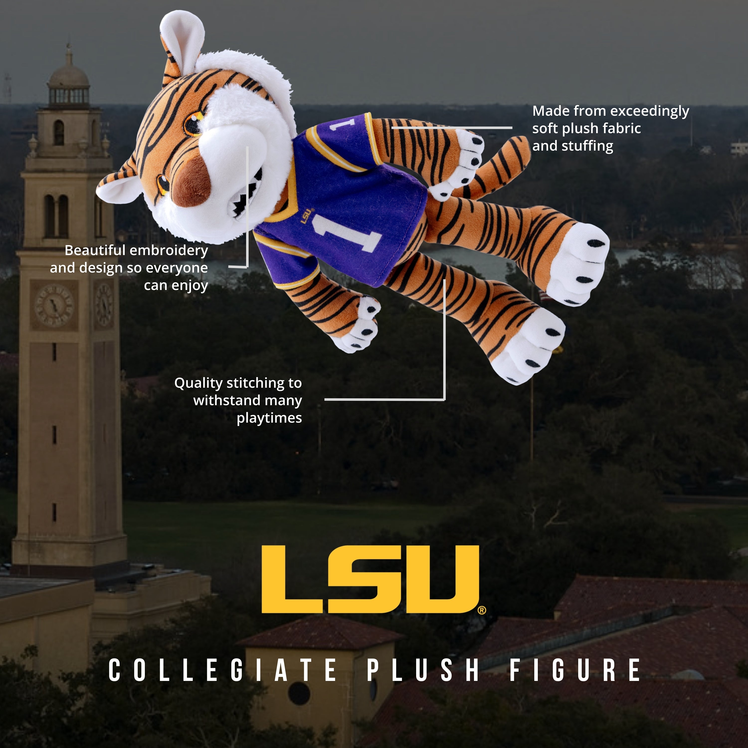 Louisiana State University "LSU" Mike the Tiger 14 Inch Plush Figure