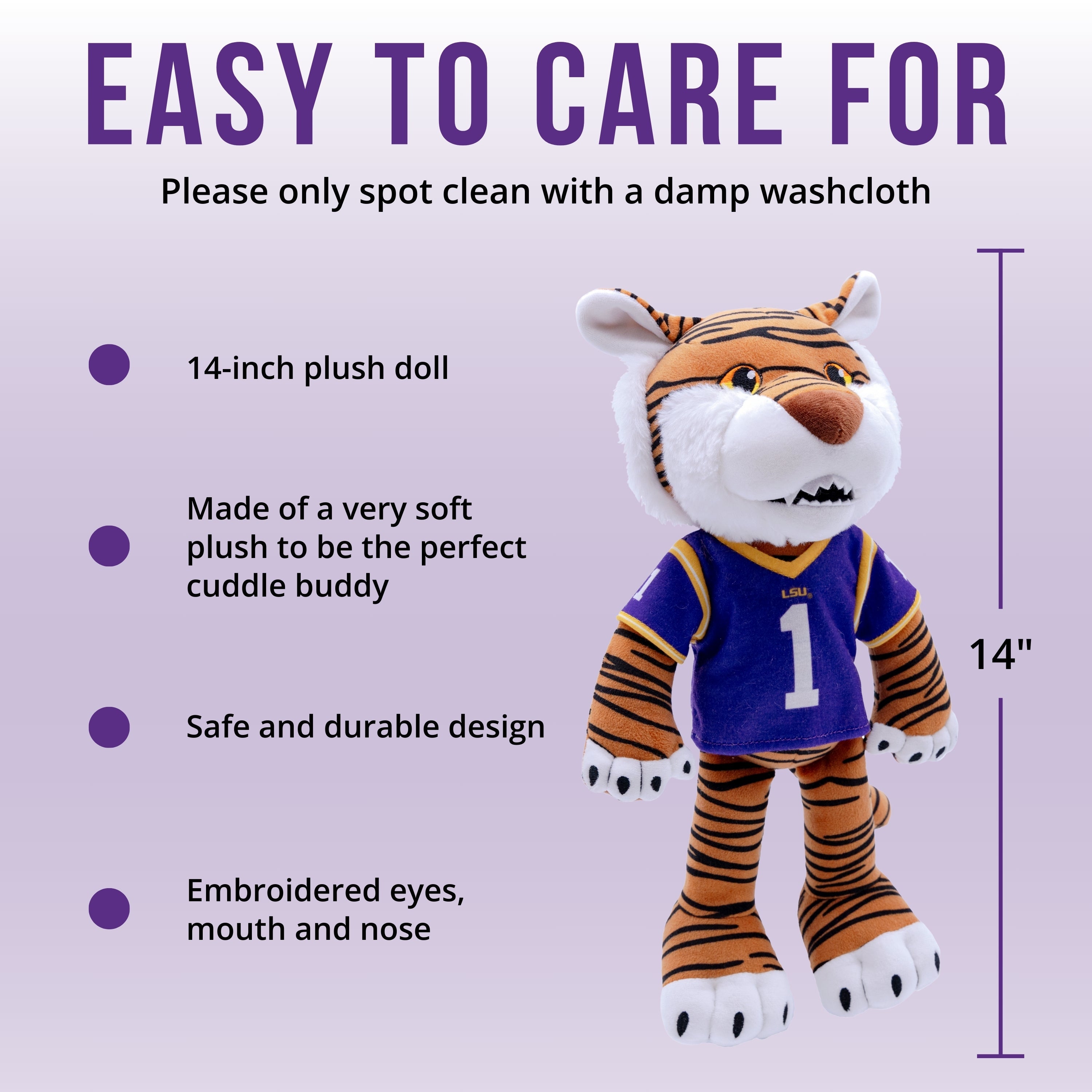 Louisiana State University "LSU" Mike the Tiger 14 Inch Plush Figure