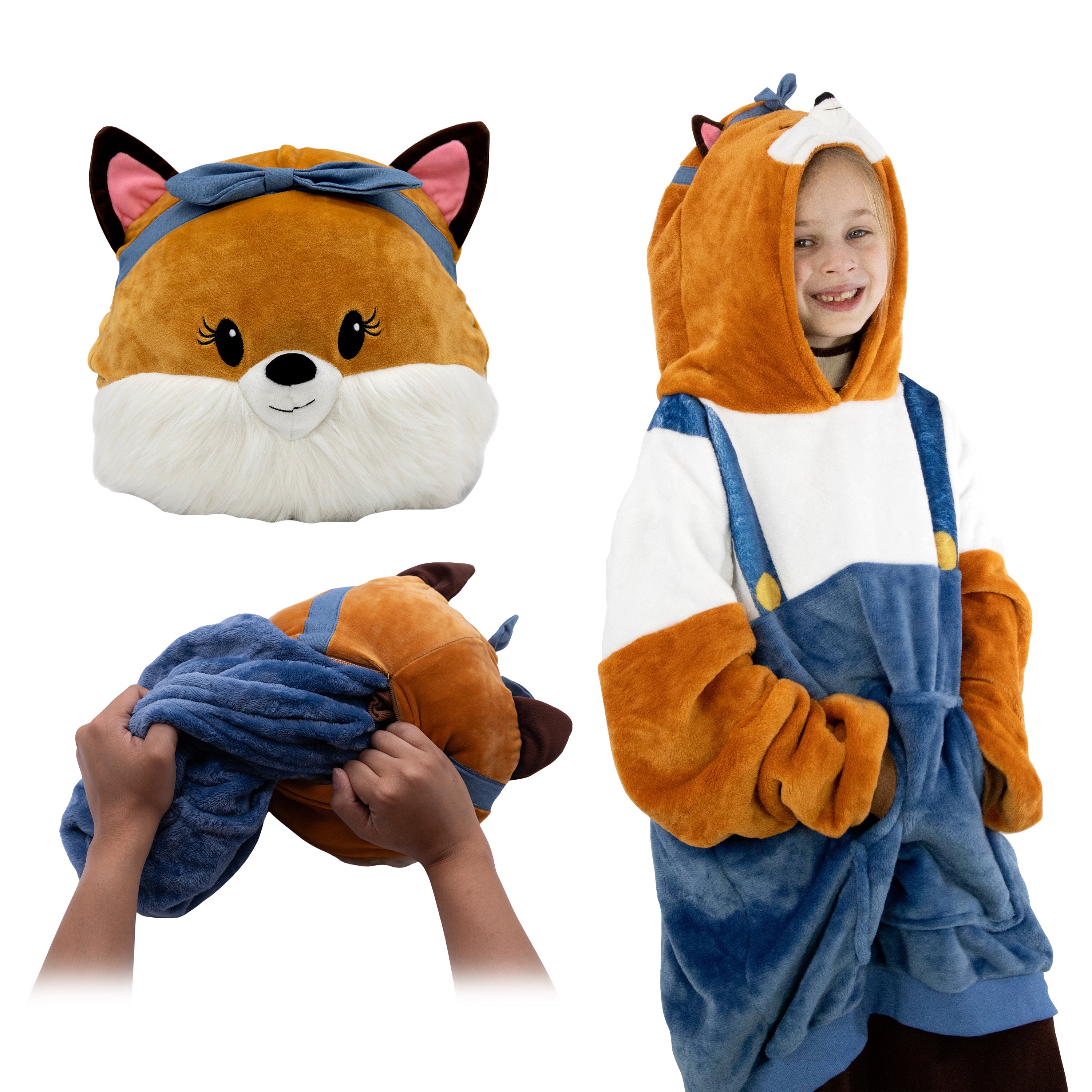 Fiona Fox Kids Snugible | Blanket Hoodie & Pillow