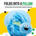 Sesame Street Cookie Monster Kids Snugible | Blanket Hoodie & Pillow