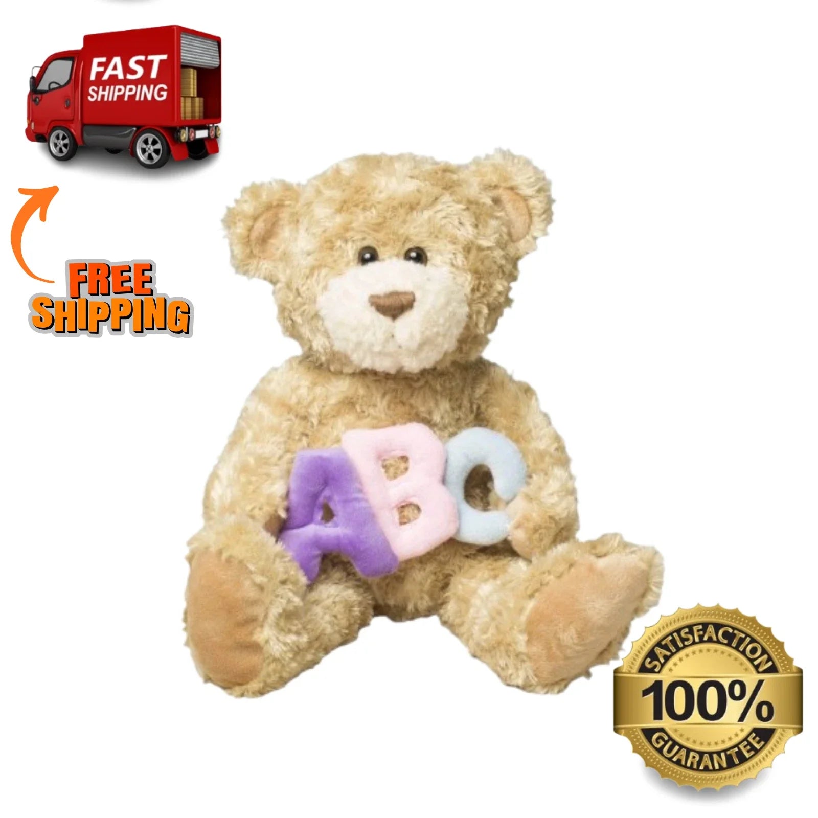 "Jackson" the 12in Pastel ABC Stuffed Teddy Bear Animal