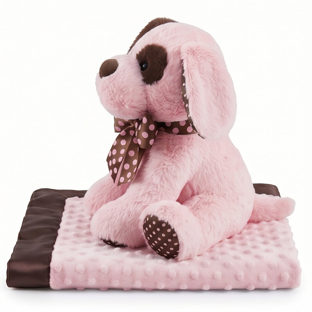 "Winky" the 10.5in Pink Plush Puppy and Blanket Set by KidKraft