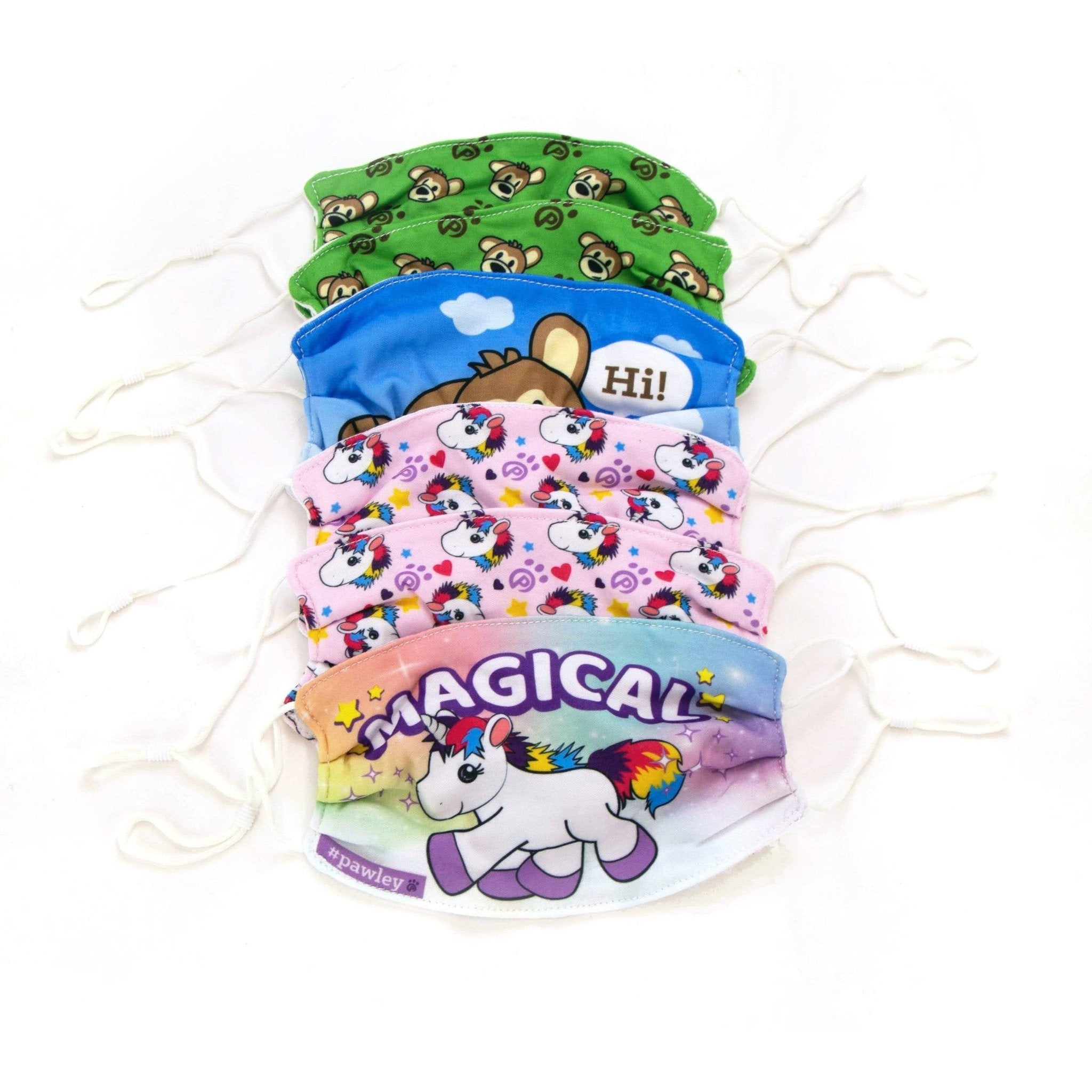Plushible.comMasksAdjustable Cloth Face Masks Unicorns & Teddy Bears | 6 PK
