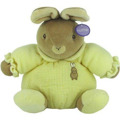 Russ Berrie Toy Baby Bow Plush Stuffed Rattle Bunny in Yellow by Russ
