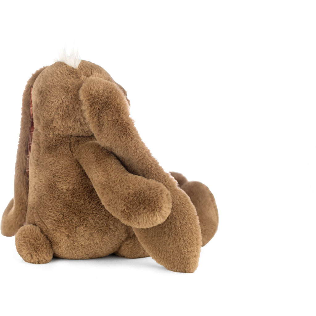 large plush brown bunny facing right