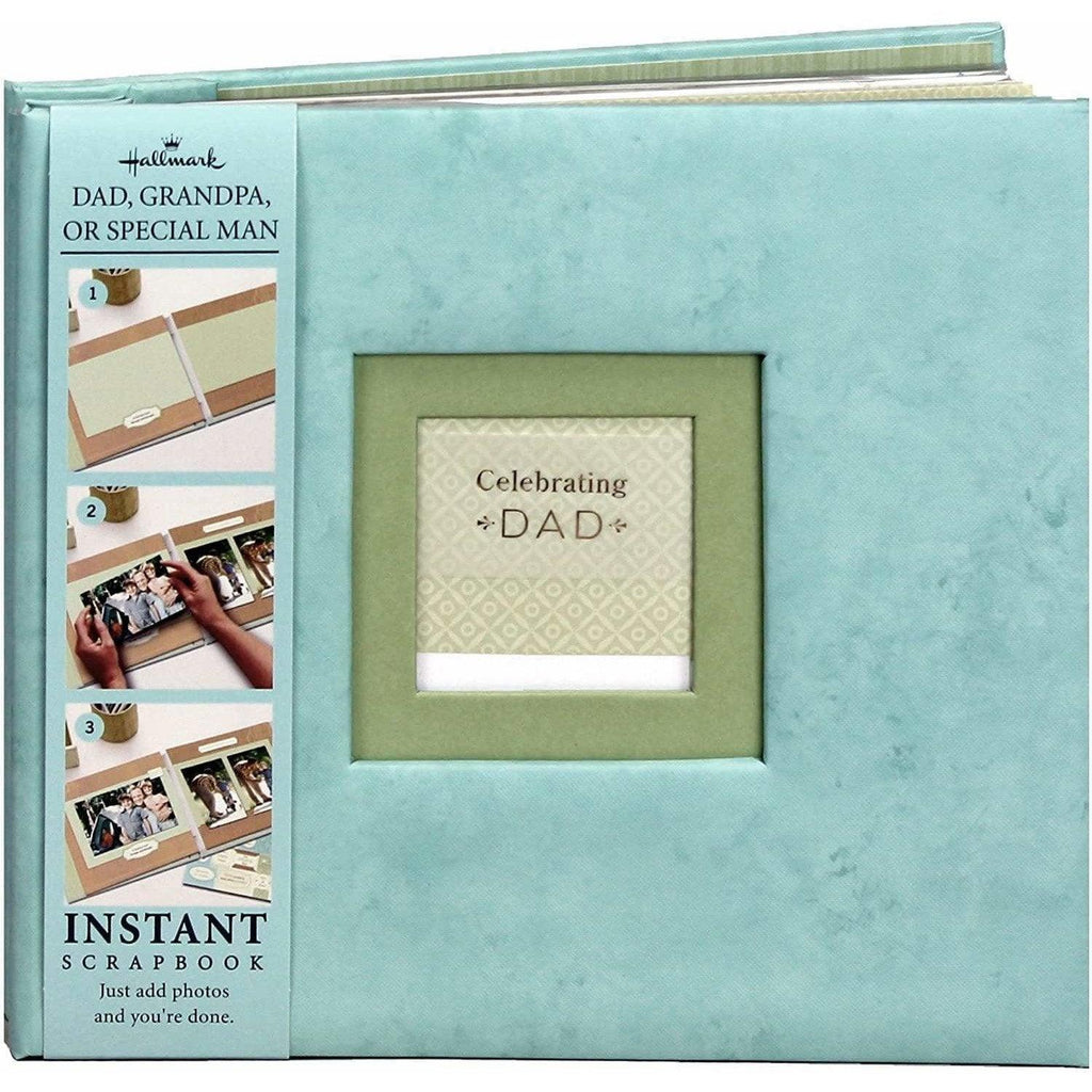 Hallmark Art and Craft Supply Hallmark Album Celebrating Dad Instant Scrapbook and Memory Book - Photo Album - 9.5”x9”