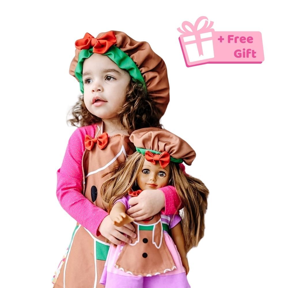 Plushible.comDoll & Action Figure AccessoriesHoliday Baking Set Outfit– Matching Fun for Kids and Dolls!