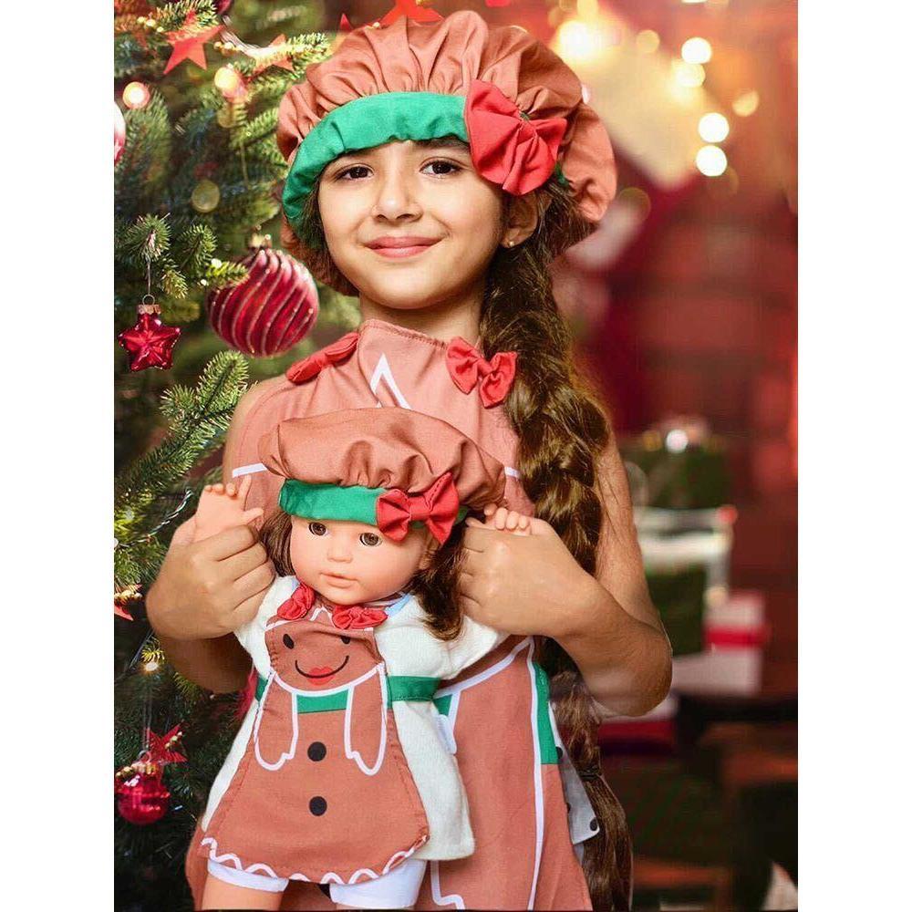 Plushible.comDoll & Action Figure AccessoriesHoliday Outfit Set | Matching Gingerbread 18 Inch Doll & Child's Apron