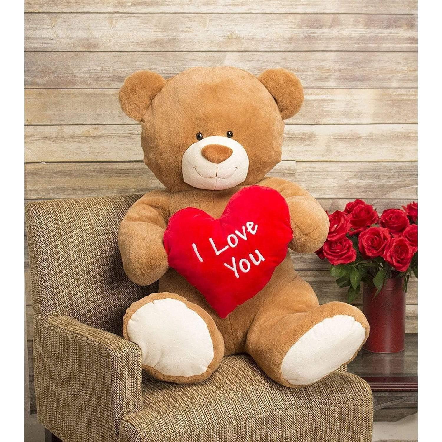 Plushible.comStuffed AnimalsI Love You Bear by Gitzy 35 Inch Jumbo Plush Teddy Bear