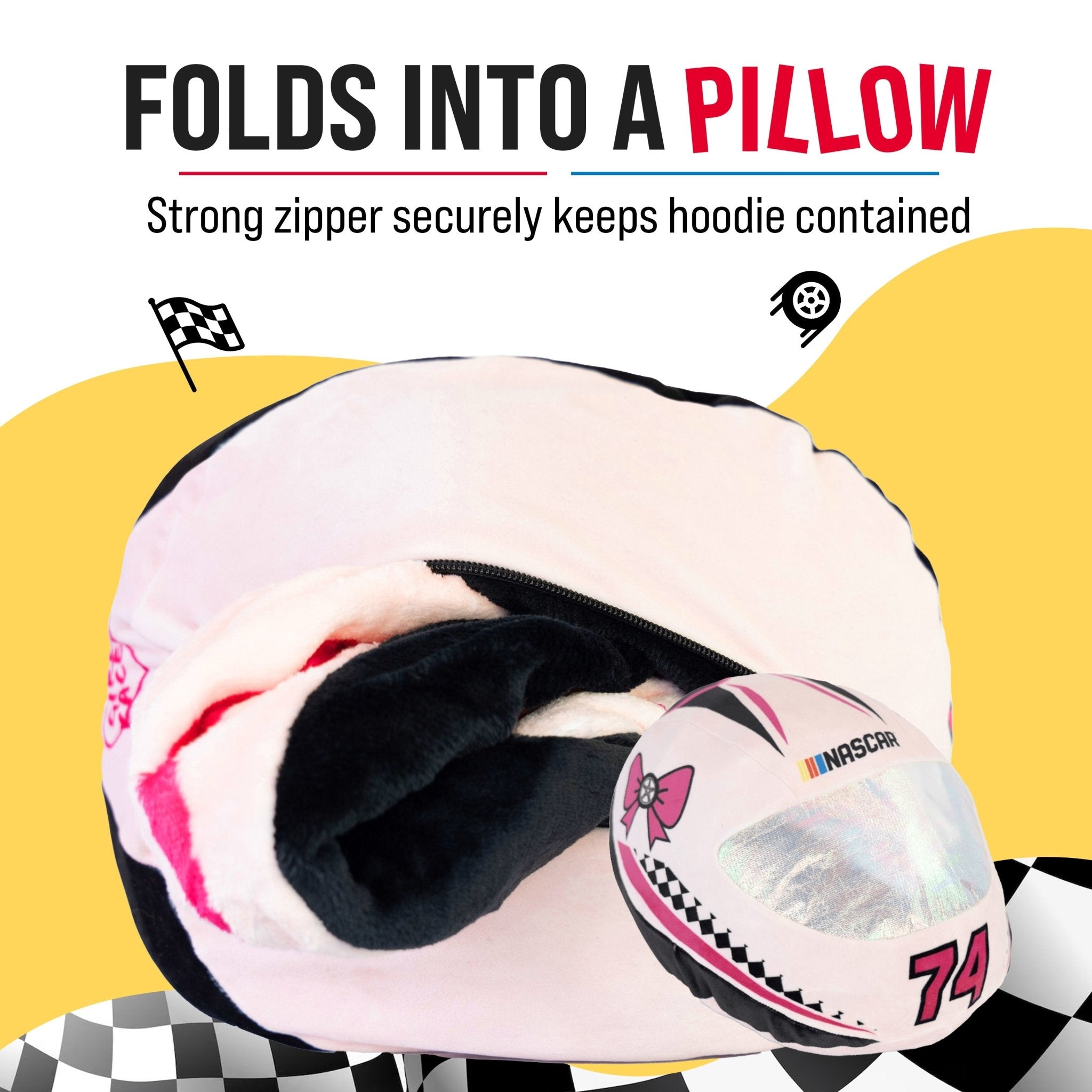 Plushible.comSnugiblesNASCAR Racing Suit Snugible (Pink) | Blanket Hoodie & Pillow