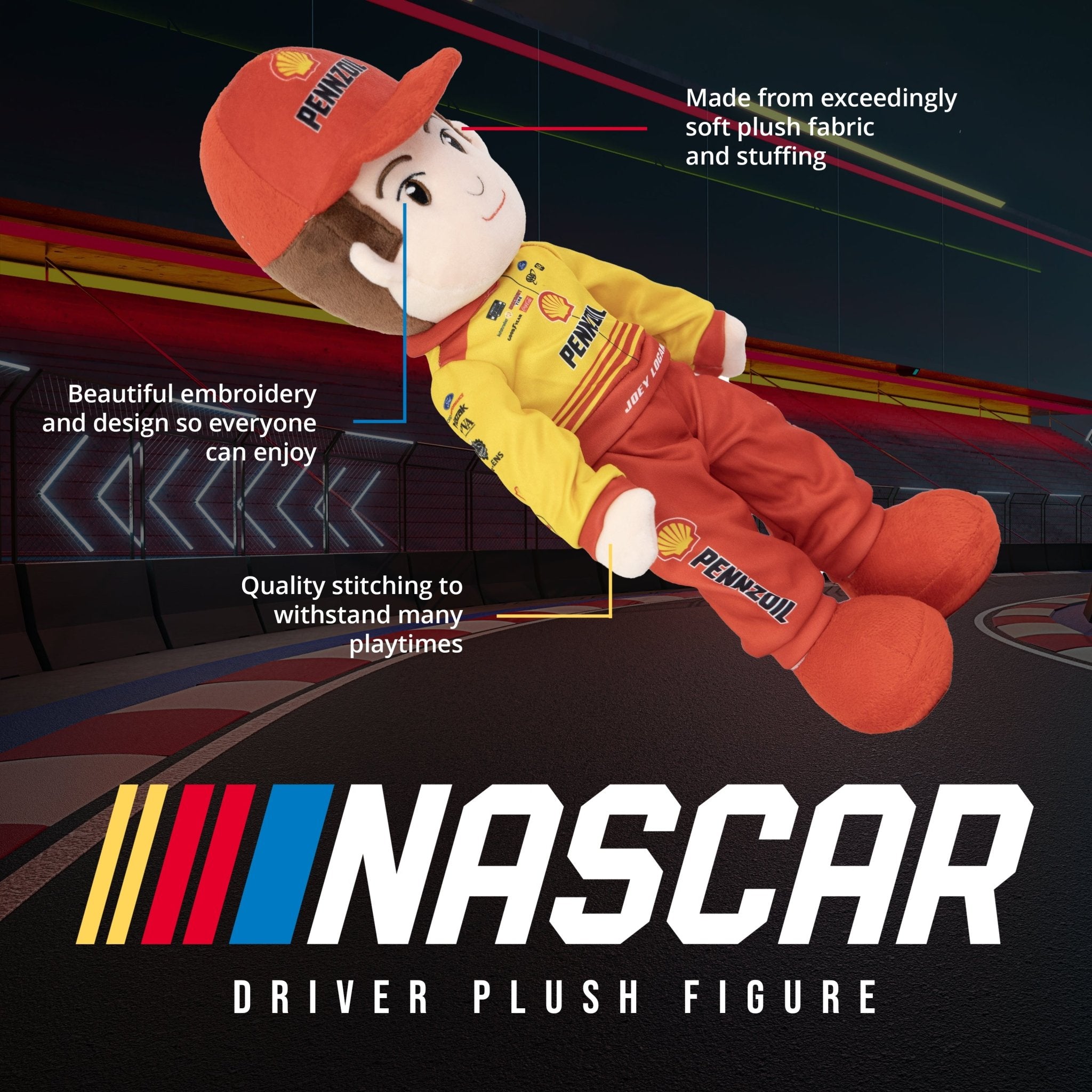 Plushible.com14 Inch Rag DollsNASCAR | Team Penske Joey Logano Plush Figure