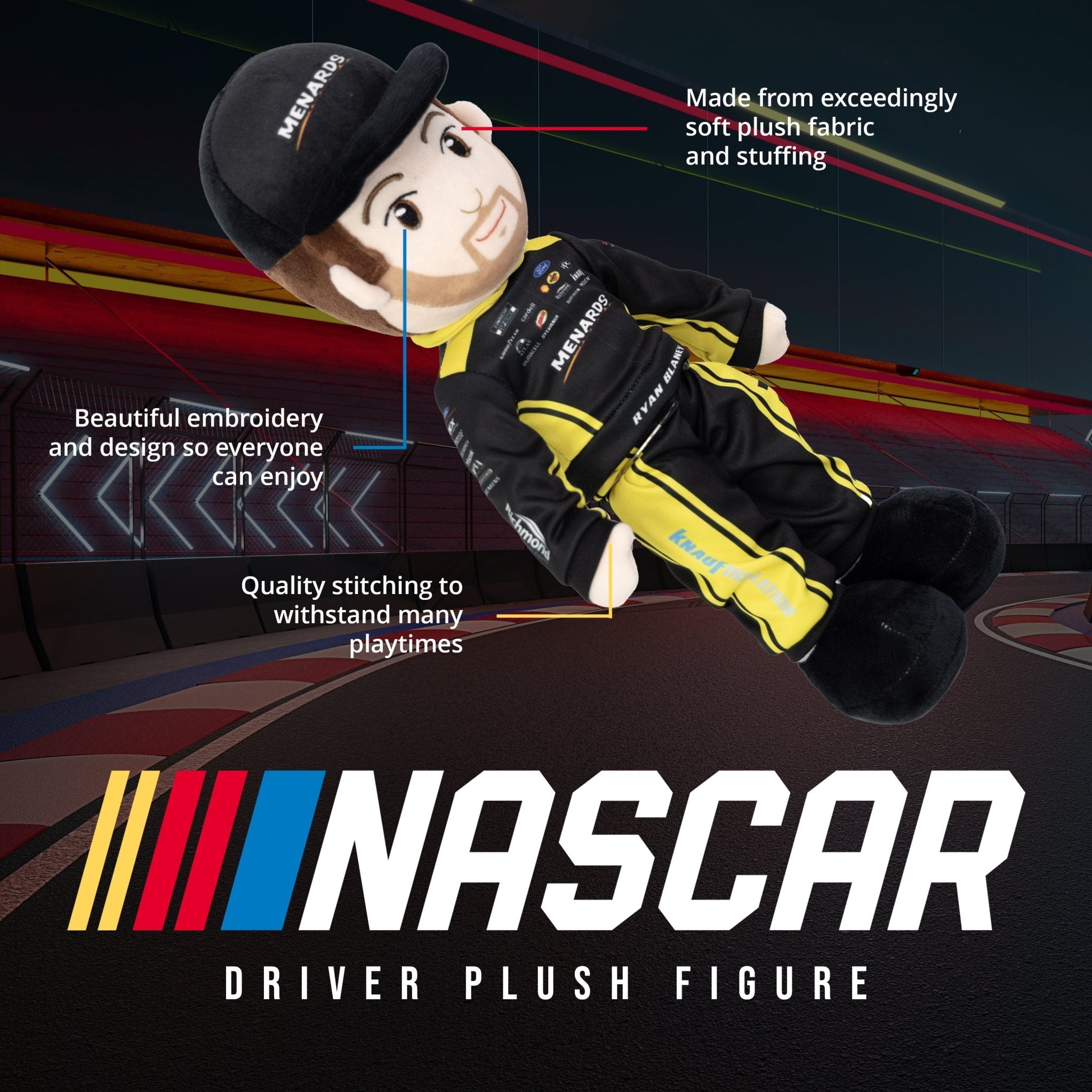 Plushible.com14 Inch Rag DollsNASCAR | Team Penske Ryan Blaney Plush Figure