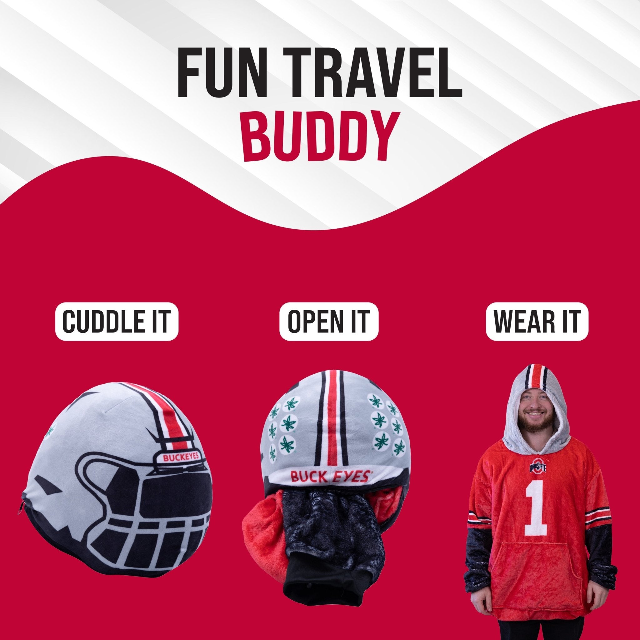 Plushible.comSnugiblesOhio State University Helmet Snugible | Blanket Hoodie & Pillow