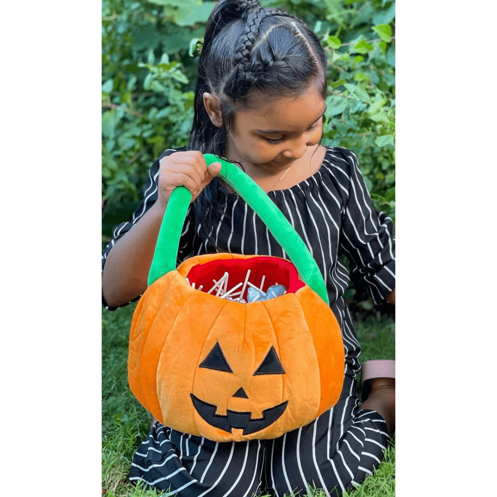 Plushible Halloween Jack O Lantern Plush Pumpkin Trick or Treat Basket - OrangeOnions Wholesale