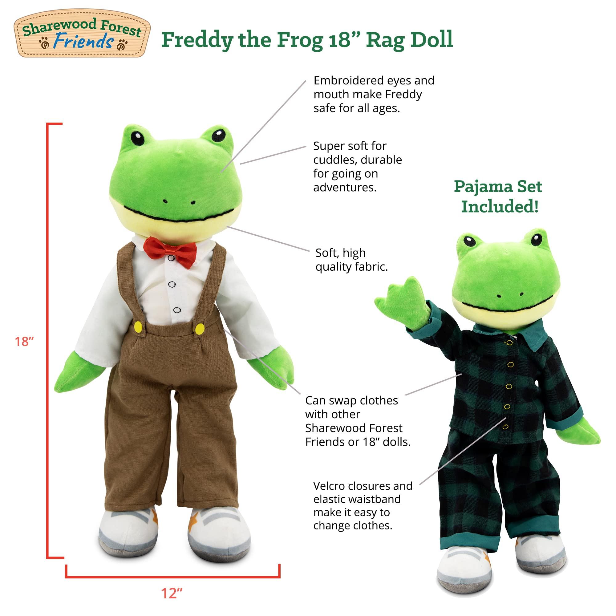 Sharewood Forest Friends 18 Inch Rag Doll Freddy the Frog - OrangeOnions Wholesale