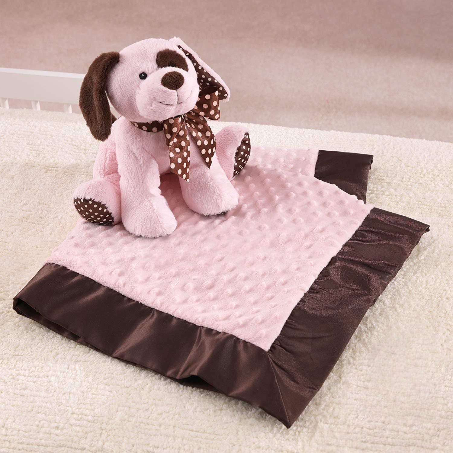 Plushible.comBaby Gift Sets"Winky" the 10.5in Pink Plush Puppy and Blanket Set by KidKraft
