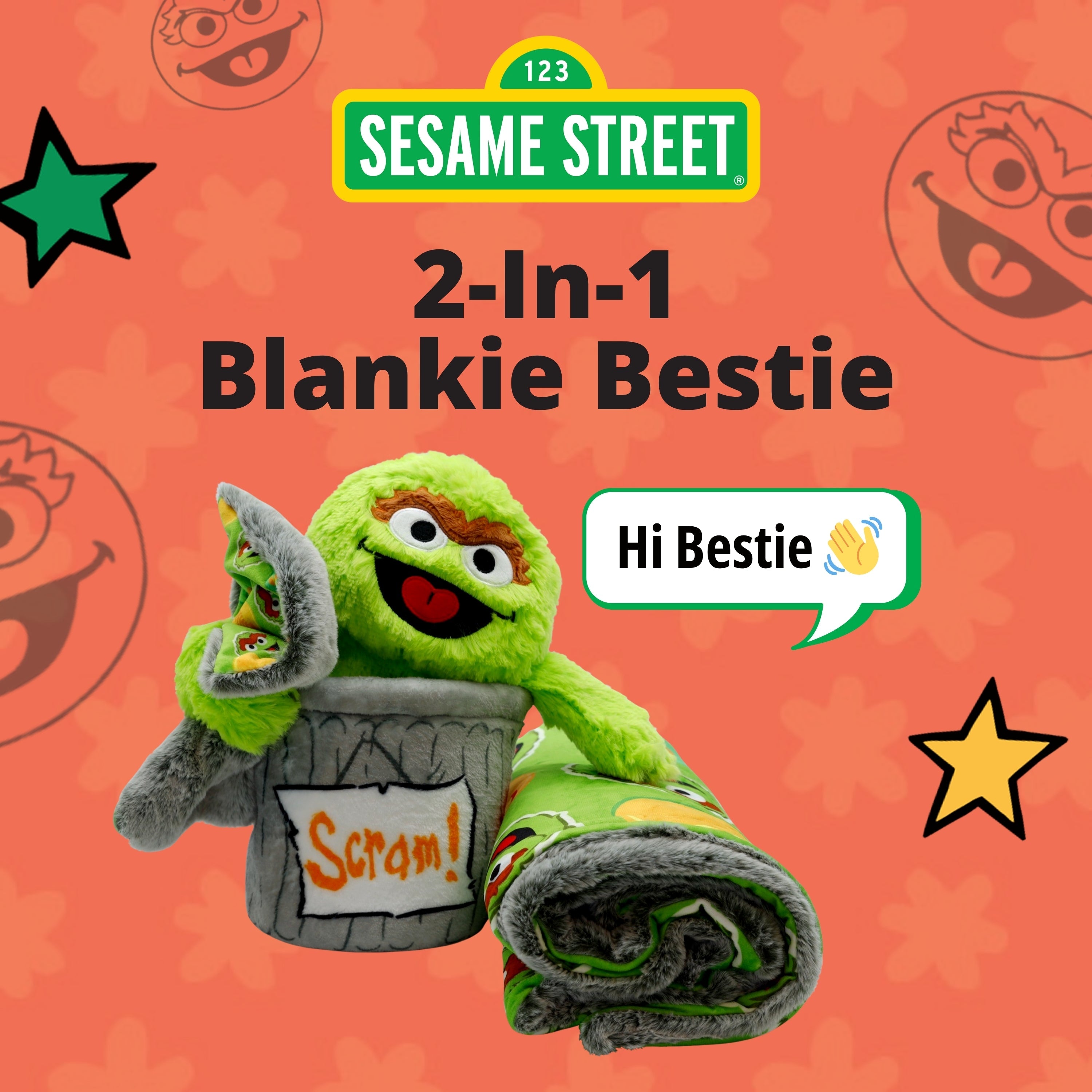 Sesame Street Oscar The Grouch Blankie Bestie
