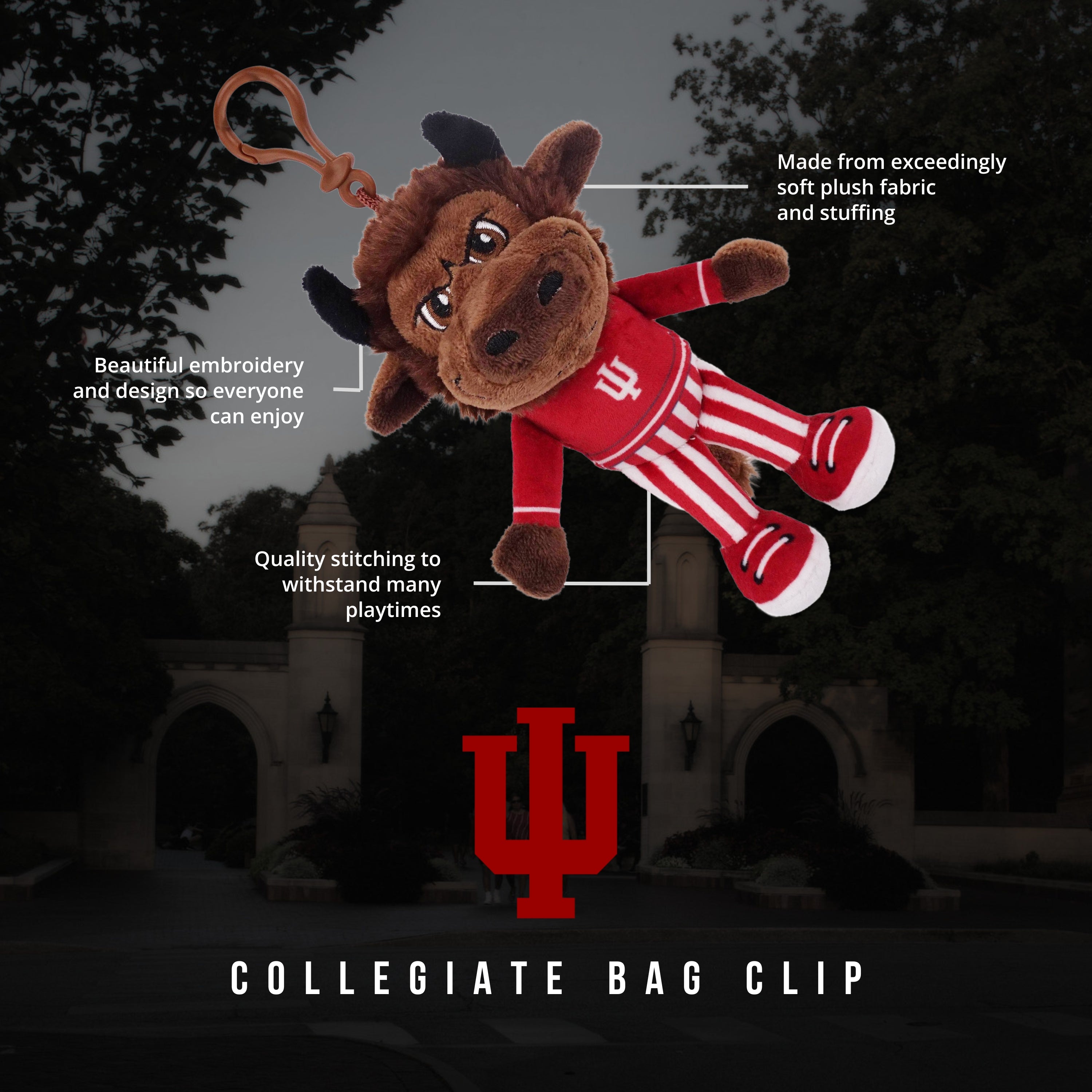 PRE-ORDER Indiana University Hoosier The Bison Backpack Clip