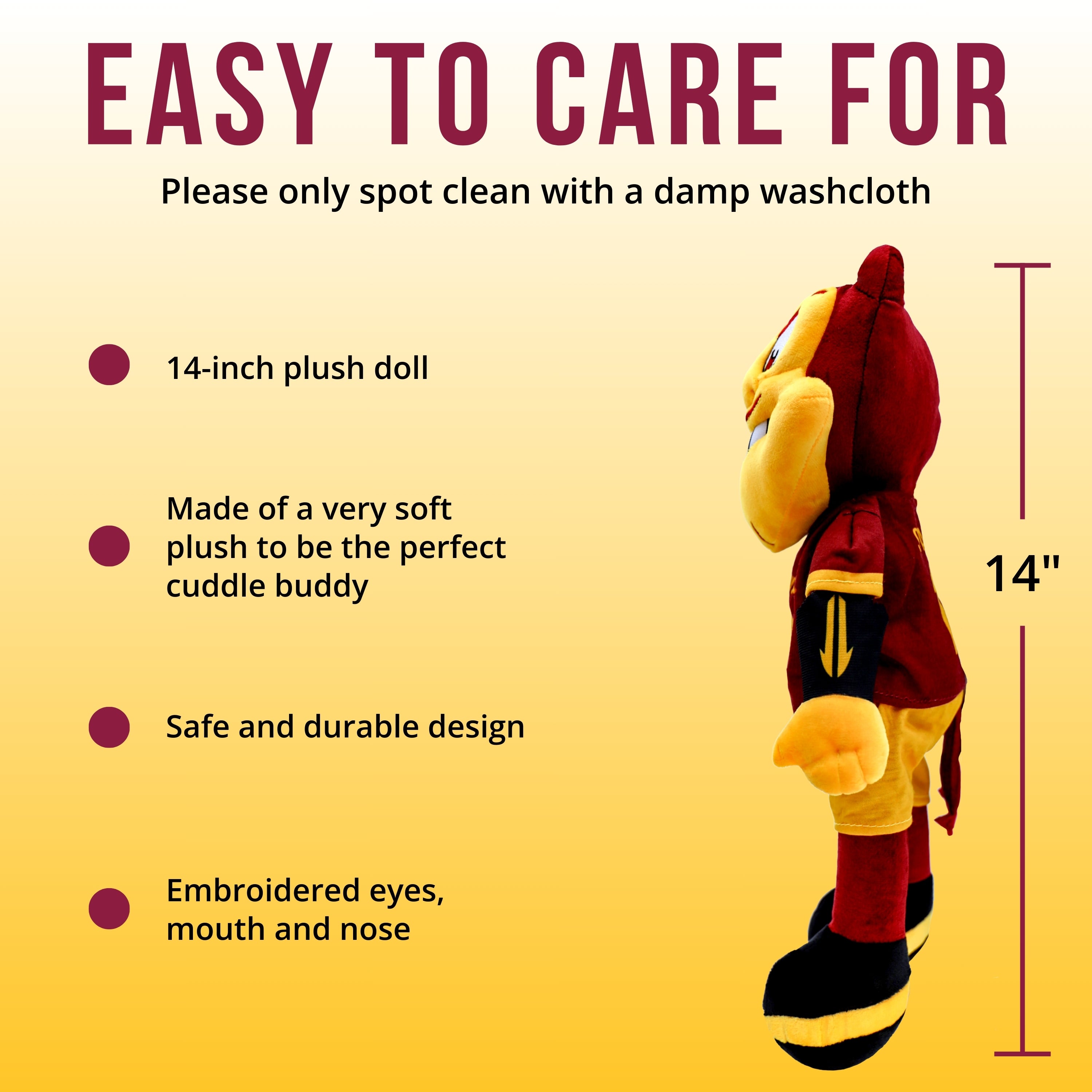 Arizona State University Sparky 14 Inch Plush Figure