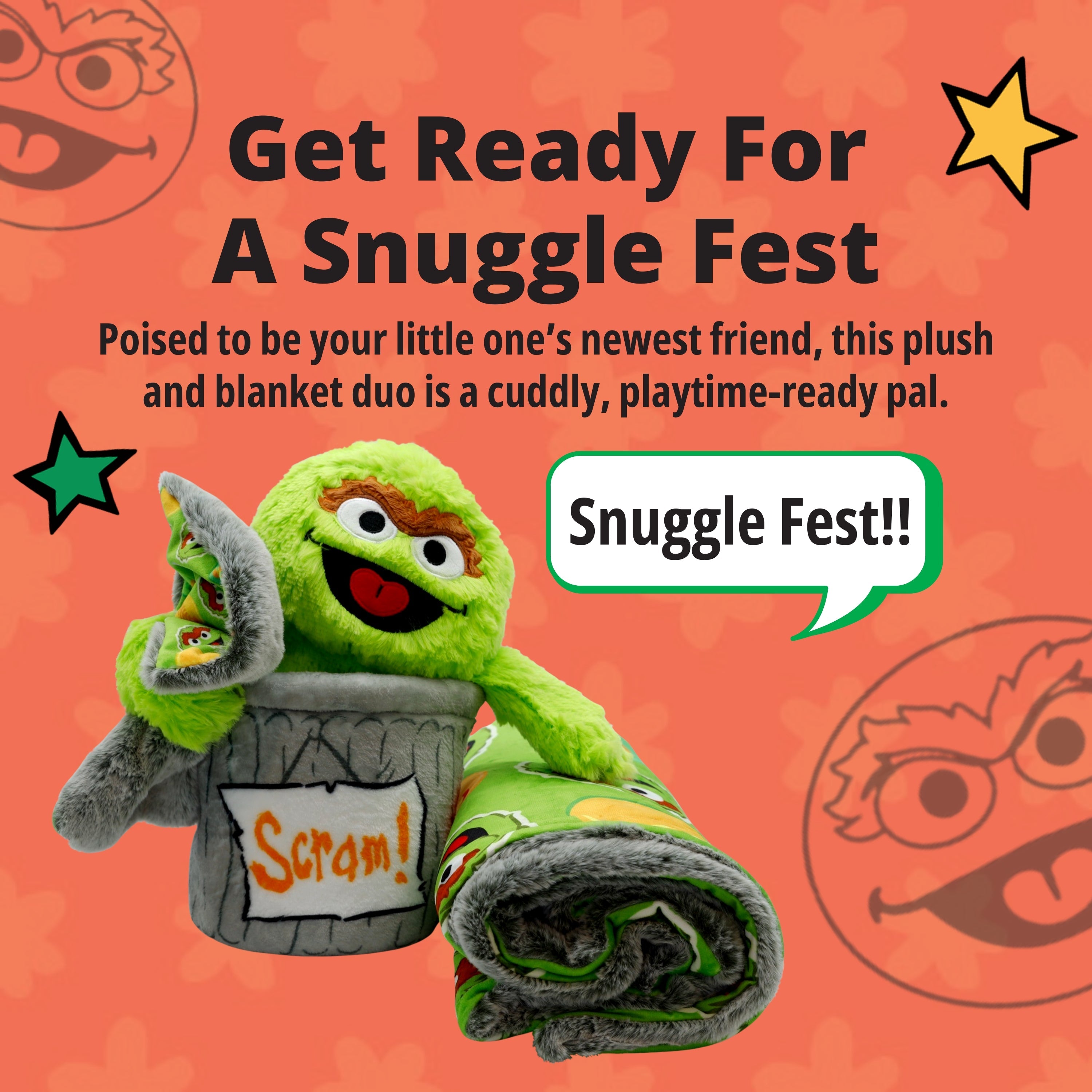 Sesame Street Oscar The Grouch Blankie Bestie