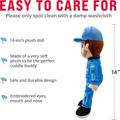 Chase Elliott Prime Racing Suit Plush Figure, 14-Inch Racing Rag Doll