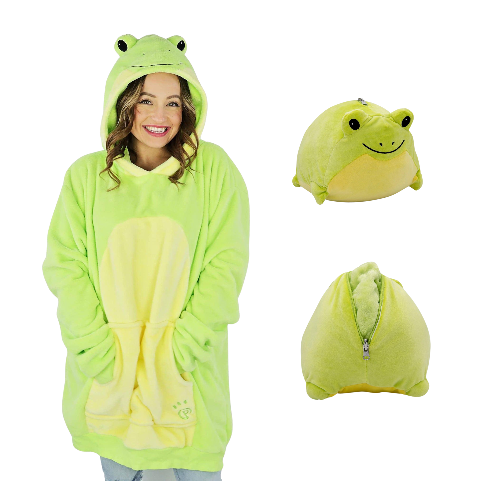 Fren Frog Adult Snugible | Blanket Hoodie & Pillow