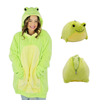 Fren Frog Adult Snugible | Blanket Hoodie & Pillow