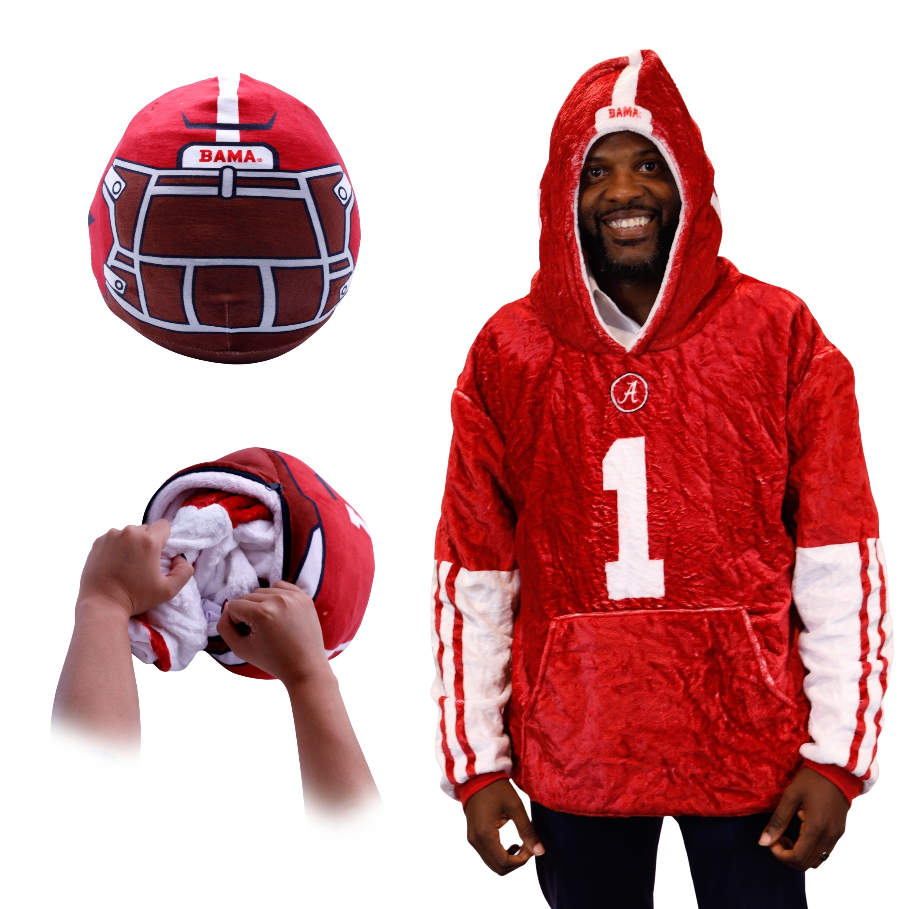 The University of Alabama Helmet Snugible 2-in-1 Blanket Hoodie