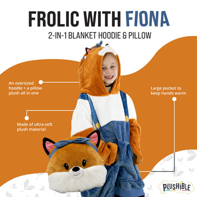Fiona Fox Kids Snugible | Blanket Hoodie & Pillow