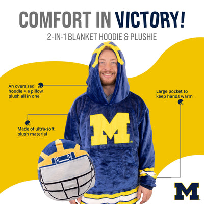 University of Michigan Helmet Snugible | Blanket Hoodie & Pillow