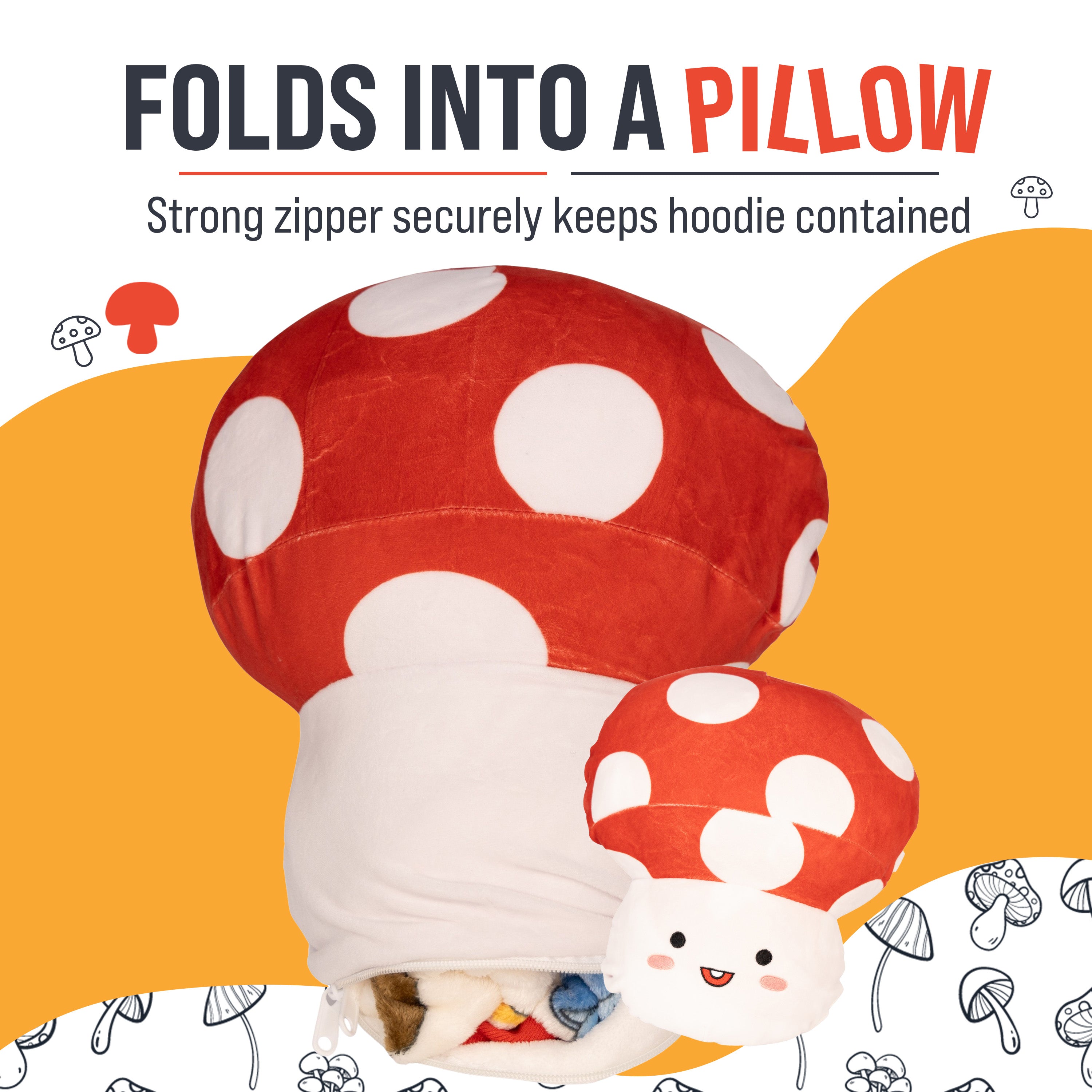 Mushroom Snugible | Blanket Hoodie & Pillow