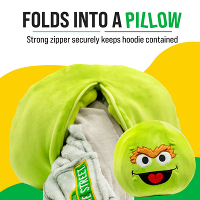 Sesame Street Oscar the Grouch Adult Snugible | Blanket Hoodie & Pillow