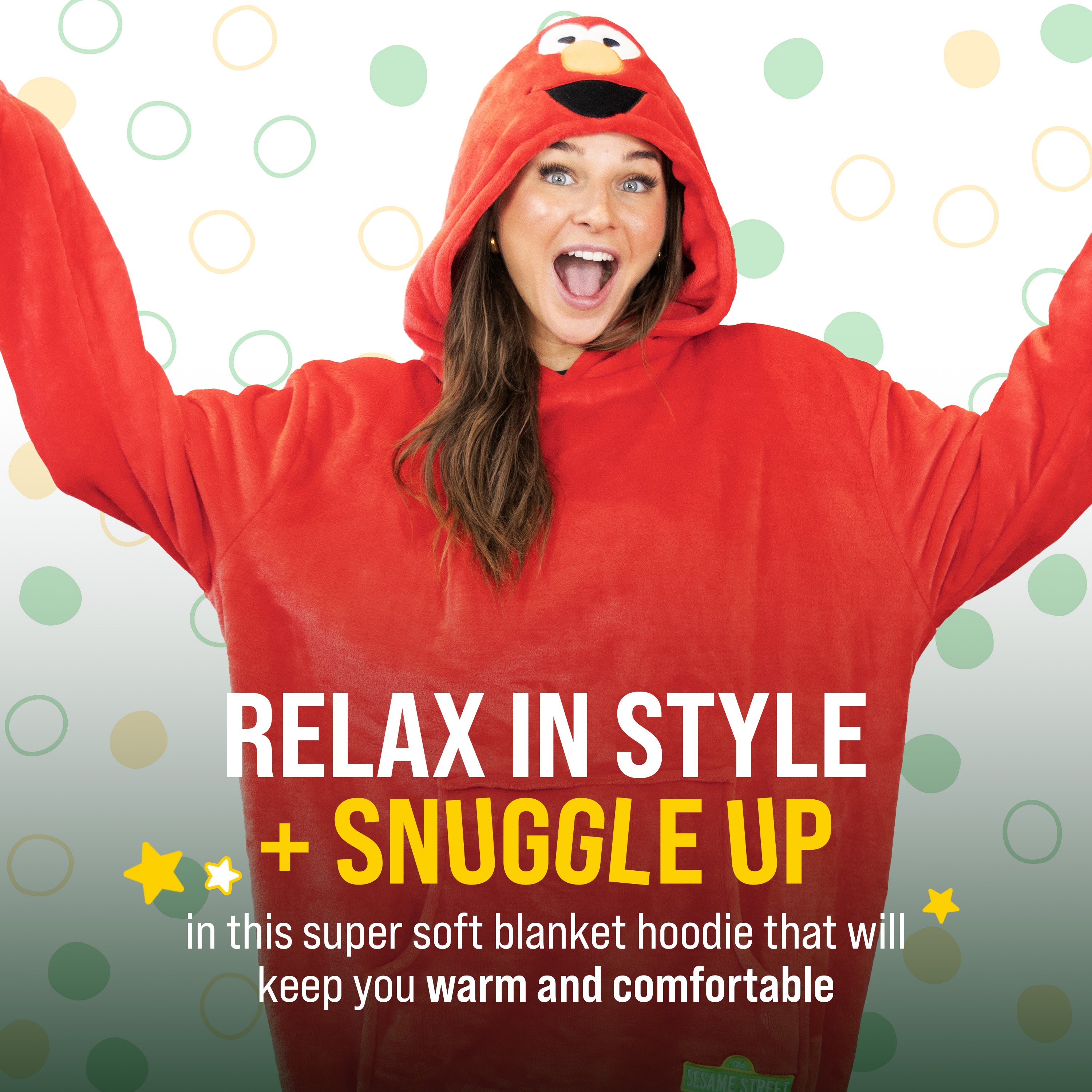 Sesame Street Elmo Adult Snugible | Blanket Hoodie & Pillow