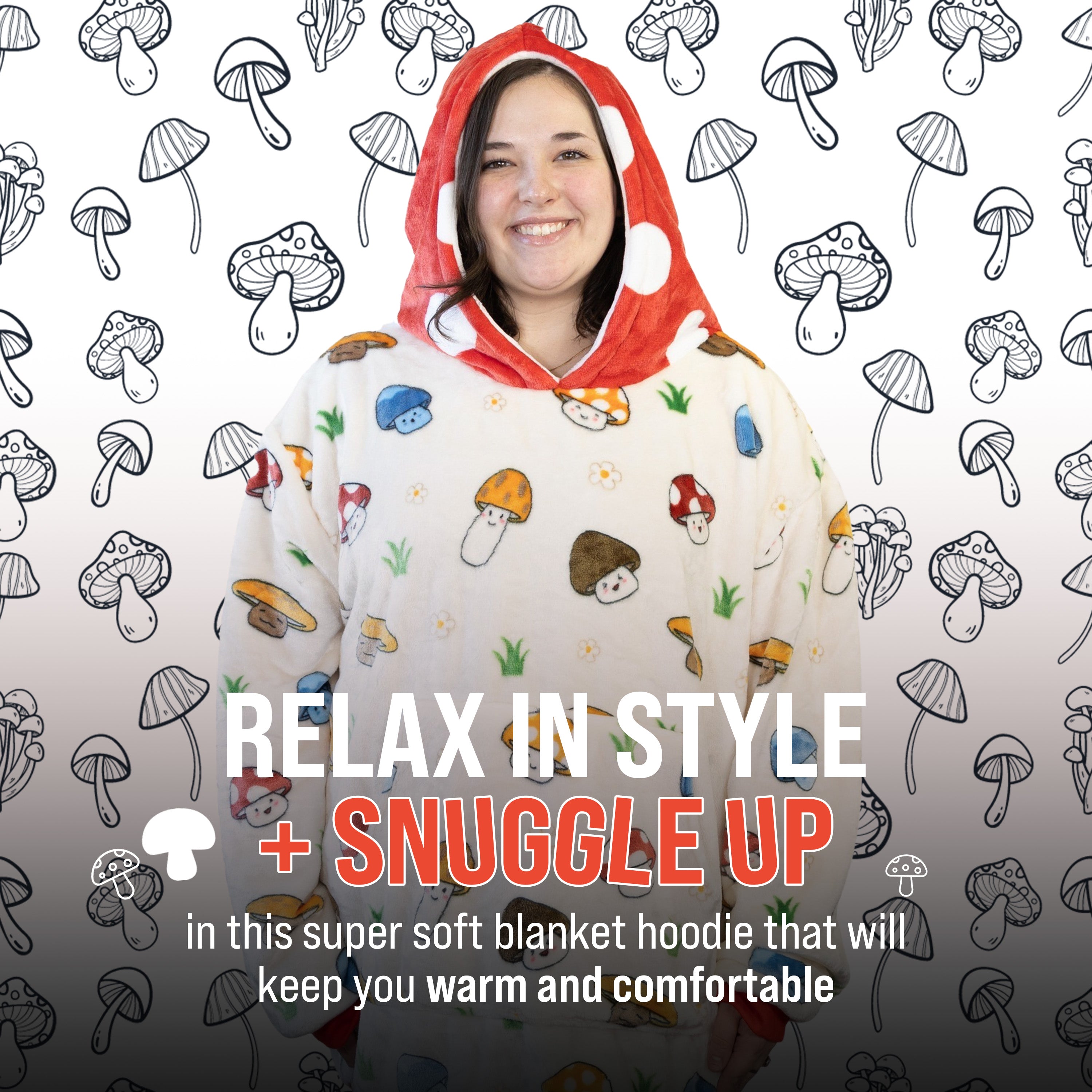 Mushroom Snugible | Blanket Hoodie & Pillow