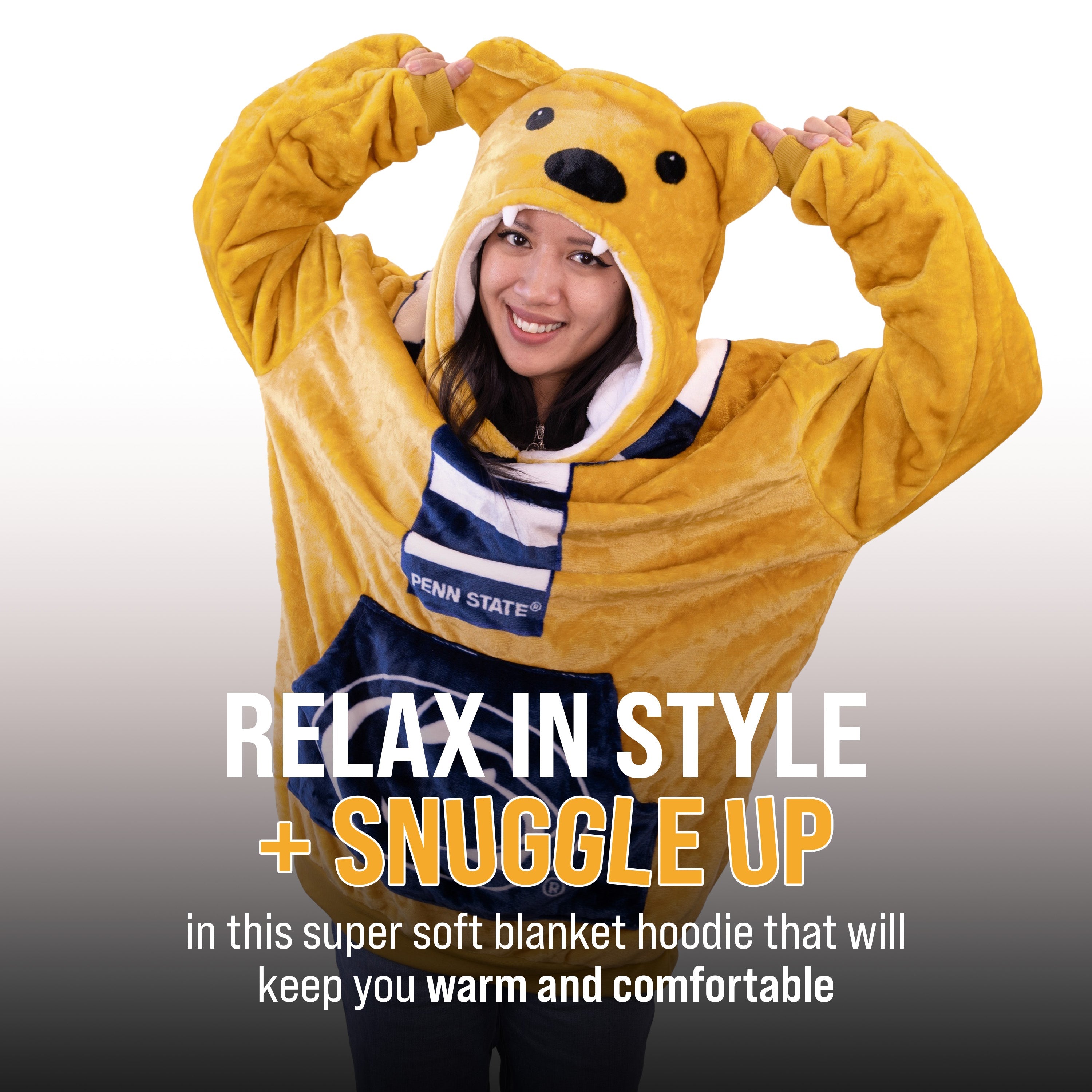 Penn State University Nittany Lion Adult Snugible | Blanket Hoodie & Pillow