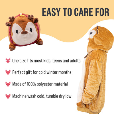 Riley the Reindeer Snugible | Blanket Hoodie & Pillow