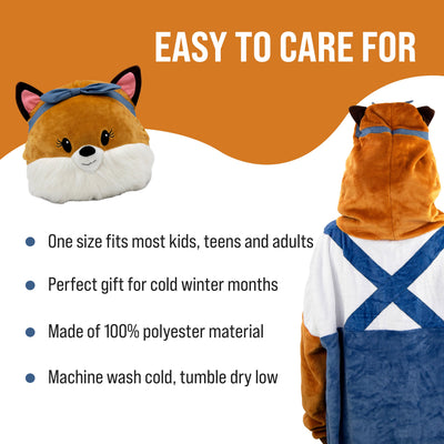 Fiona Fox Kids Snugible | Blanket Hoodie & Pillow