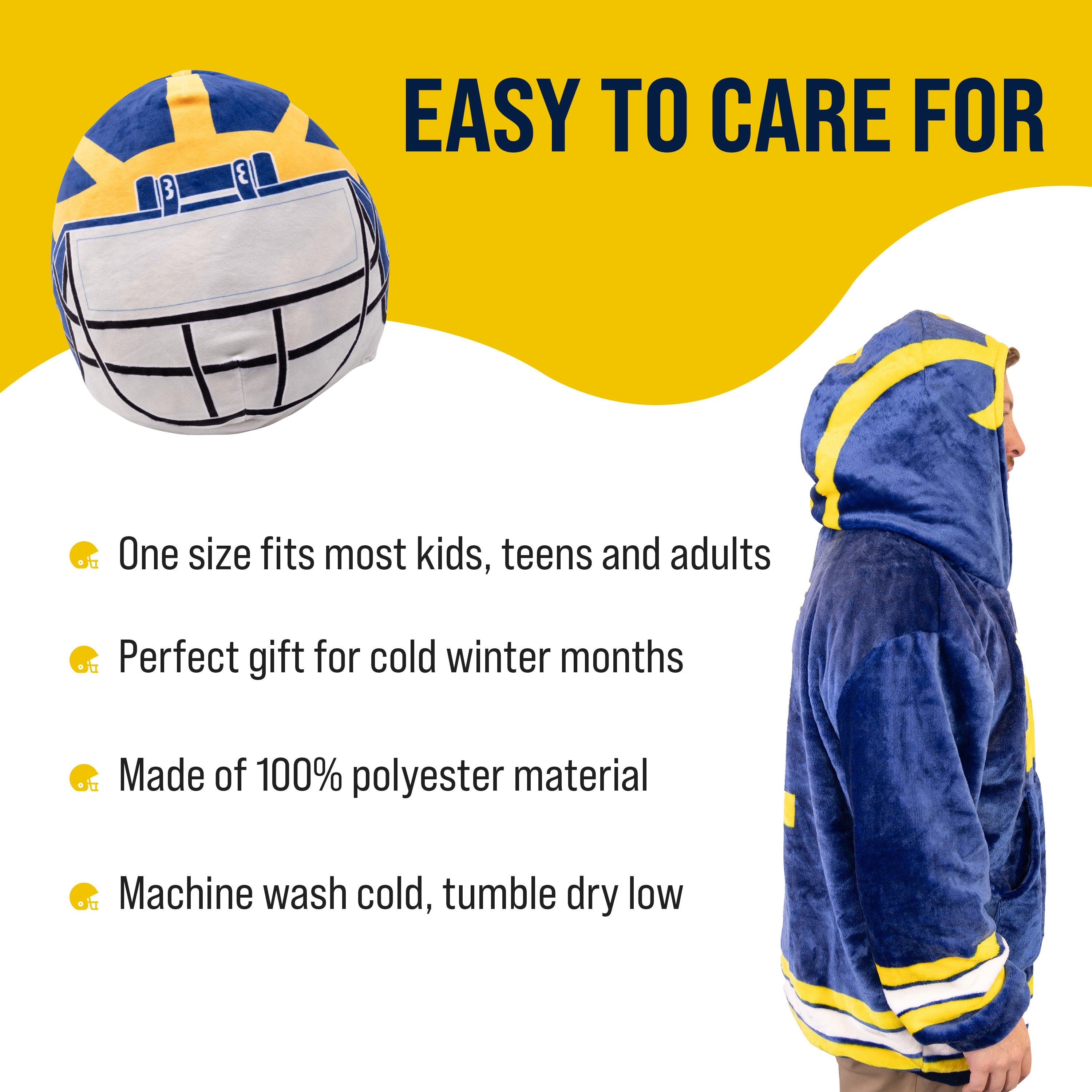 University of Michigan Helmet Snugible | Blanket Hoodie & Pillow