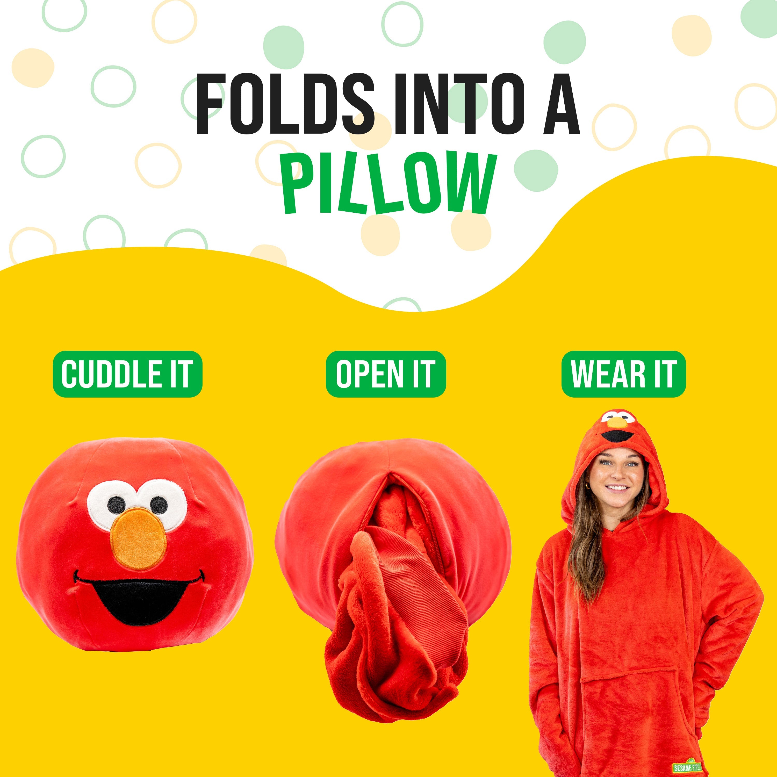 Sesame Street Elmo Adult Snugible | Blanket Hoodie & Pillow