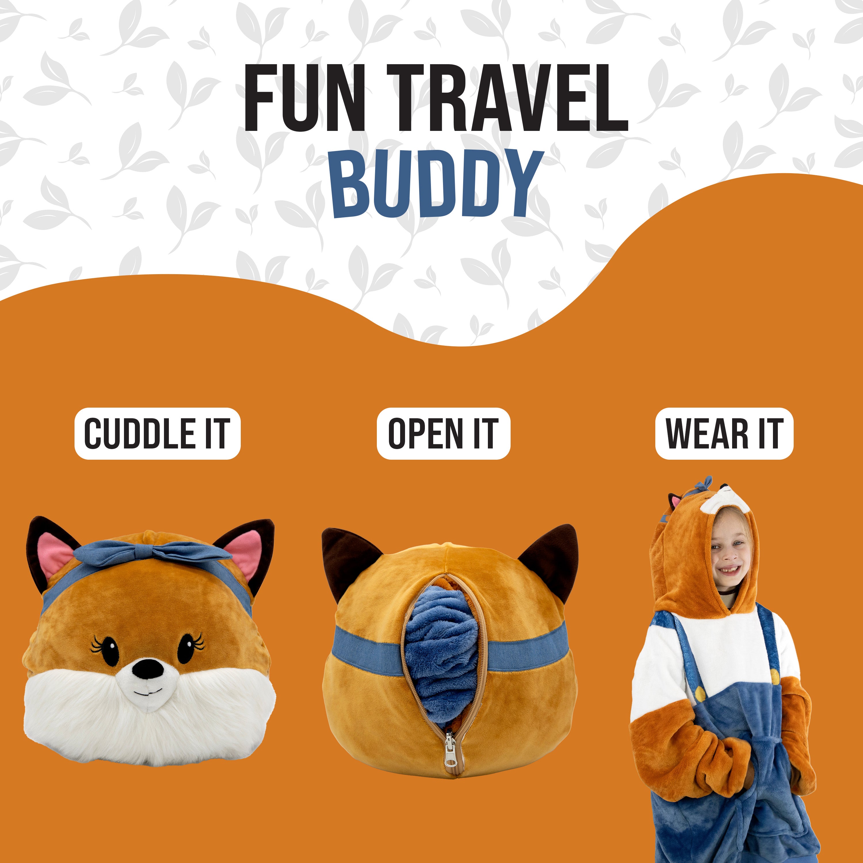 Fiona Fox Kids Snugible | Blanket Hoodie & Pillow